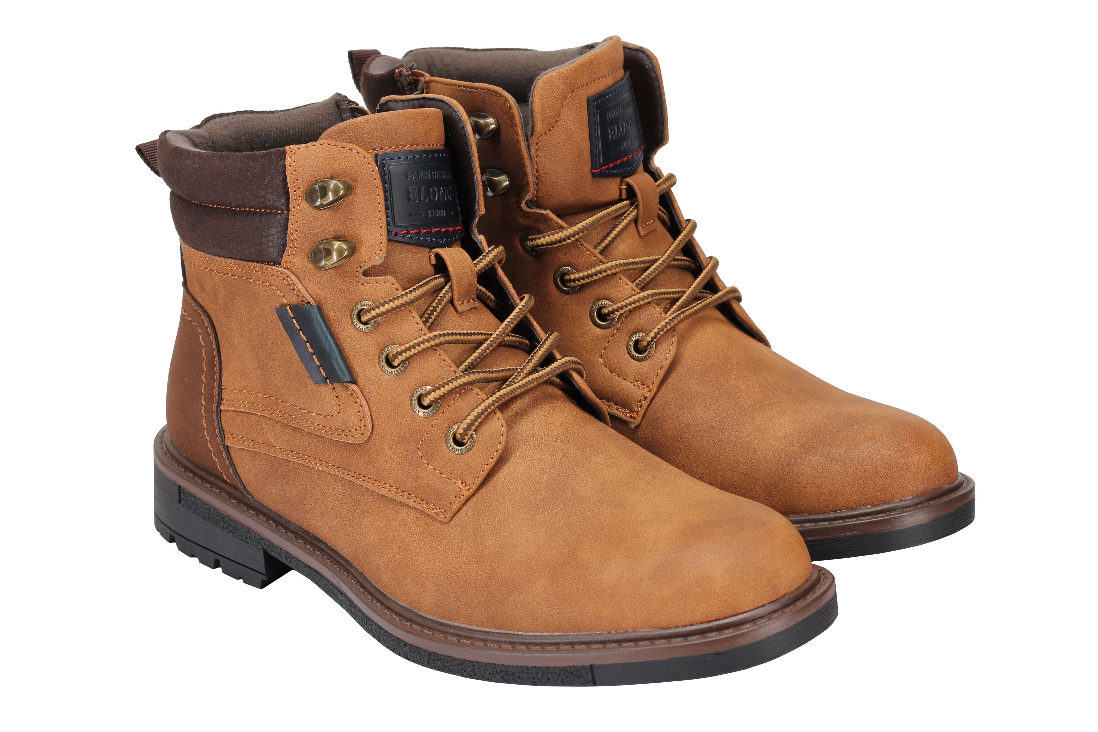 Mens Retro Smart Casual Faux Leather Boots Ankle Lace up Round Toe Cap Shoes