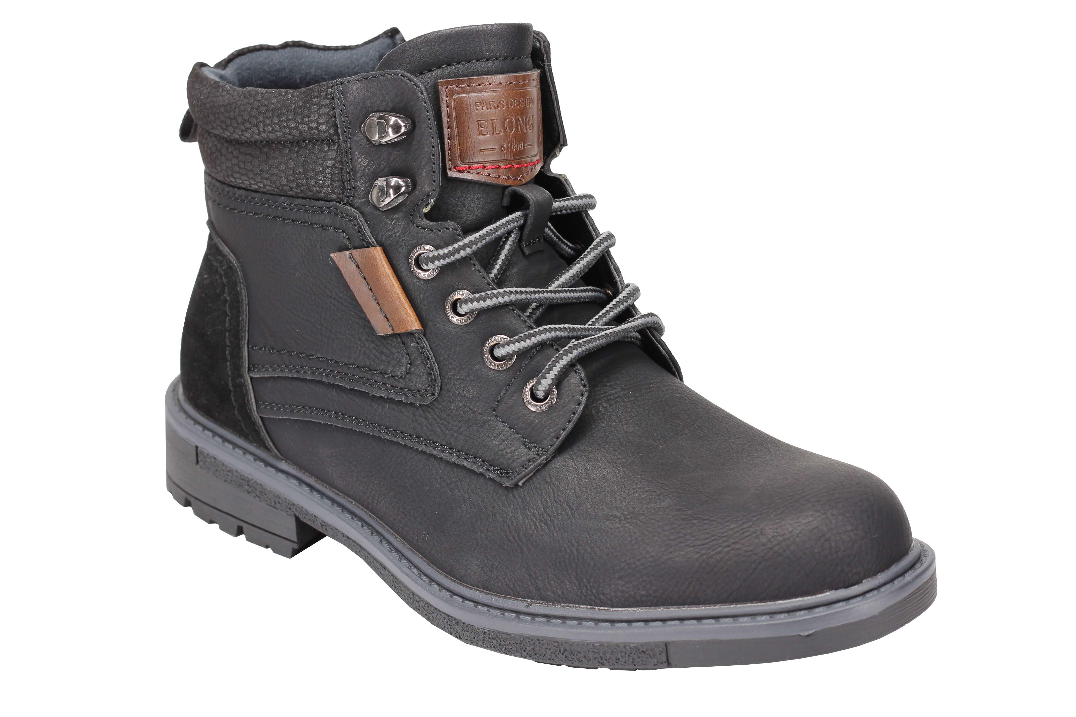 Mens Retro Smart Casual Faux Leather Boots Ankle Lace up Round Toe Cap Shoes