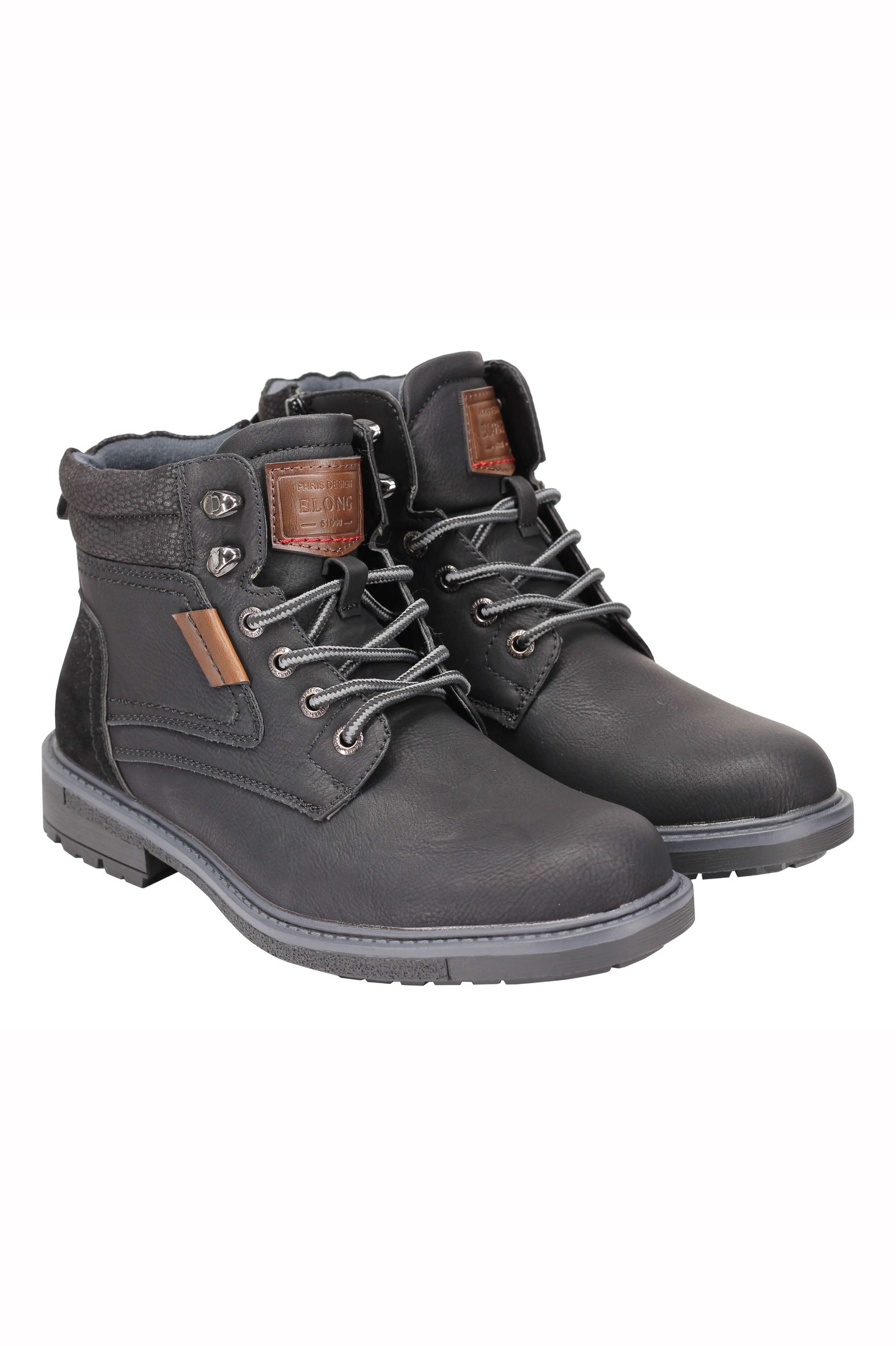 Mens Retro Smart Casual Faux Leather Boots Ankle Lace up Round Toe Cap Shoes