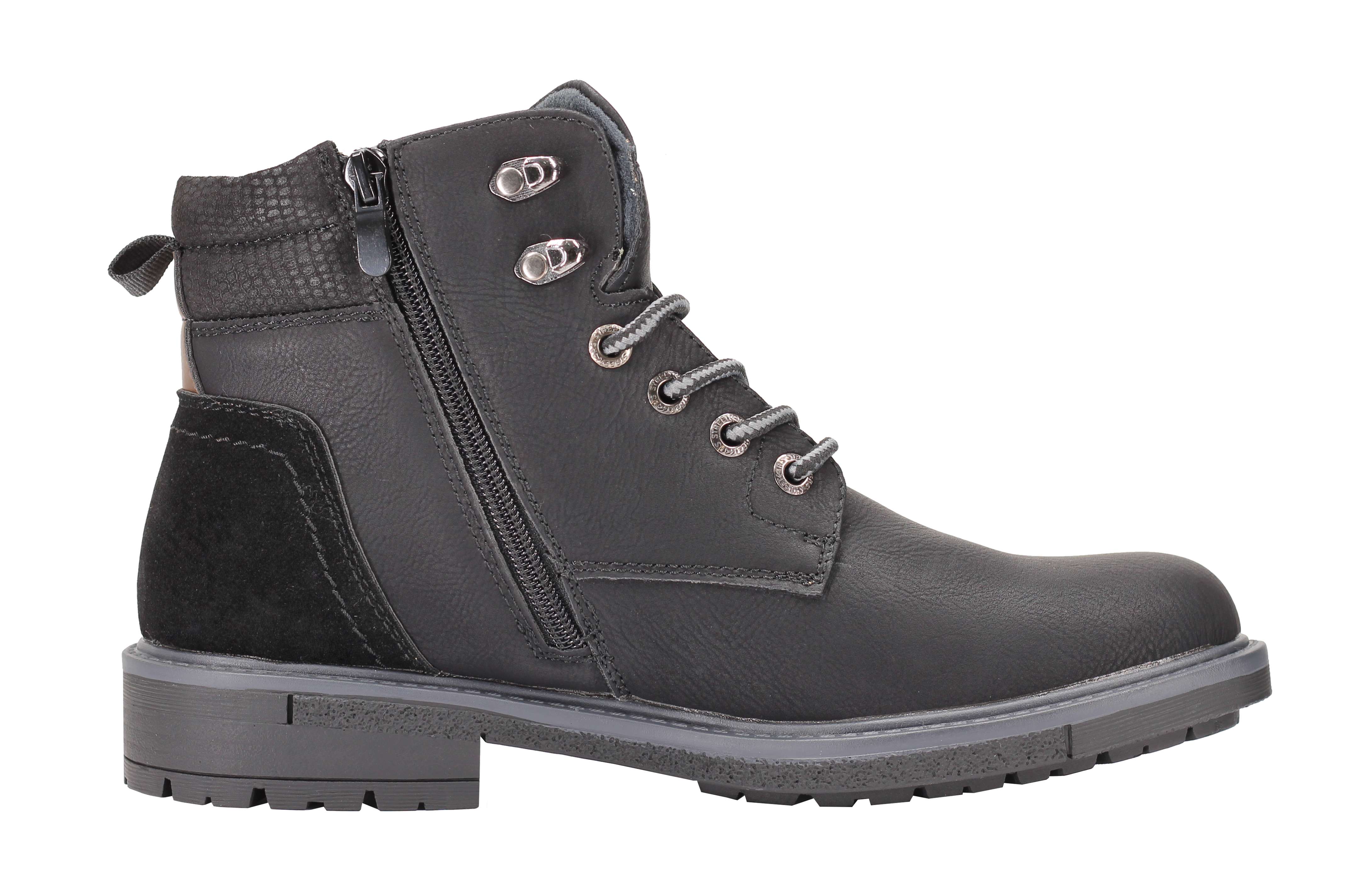 Mens Retro Smart Casual Faux Leather Boots Ankle Lace up Round Toe Cap Shoes