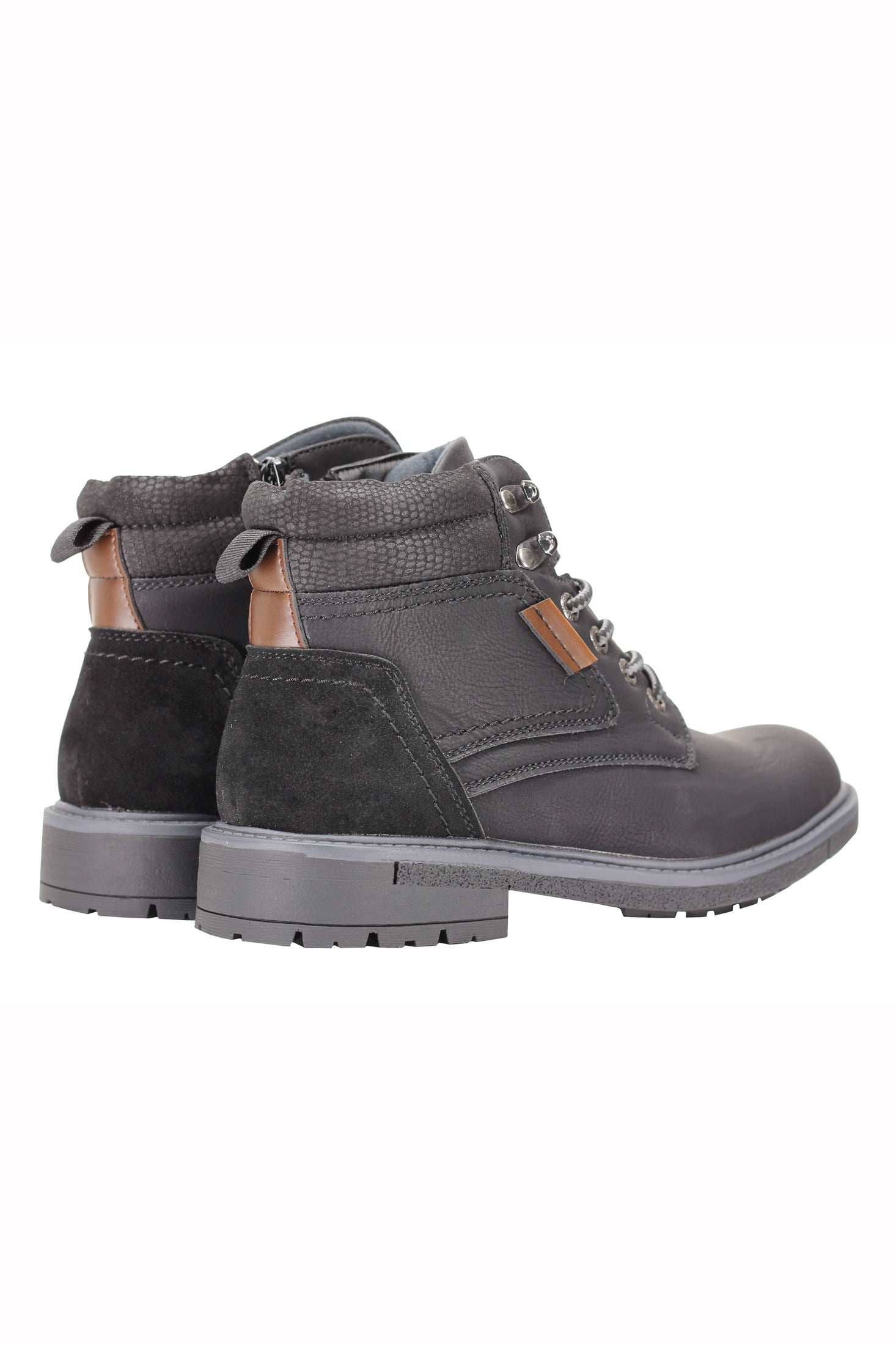 Mens Retro Smart Casual Faux Leather Boots Ankle Lace up Round Toe Cap Shoes