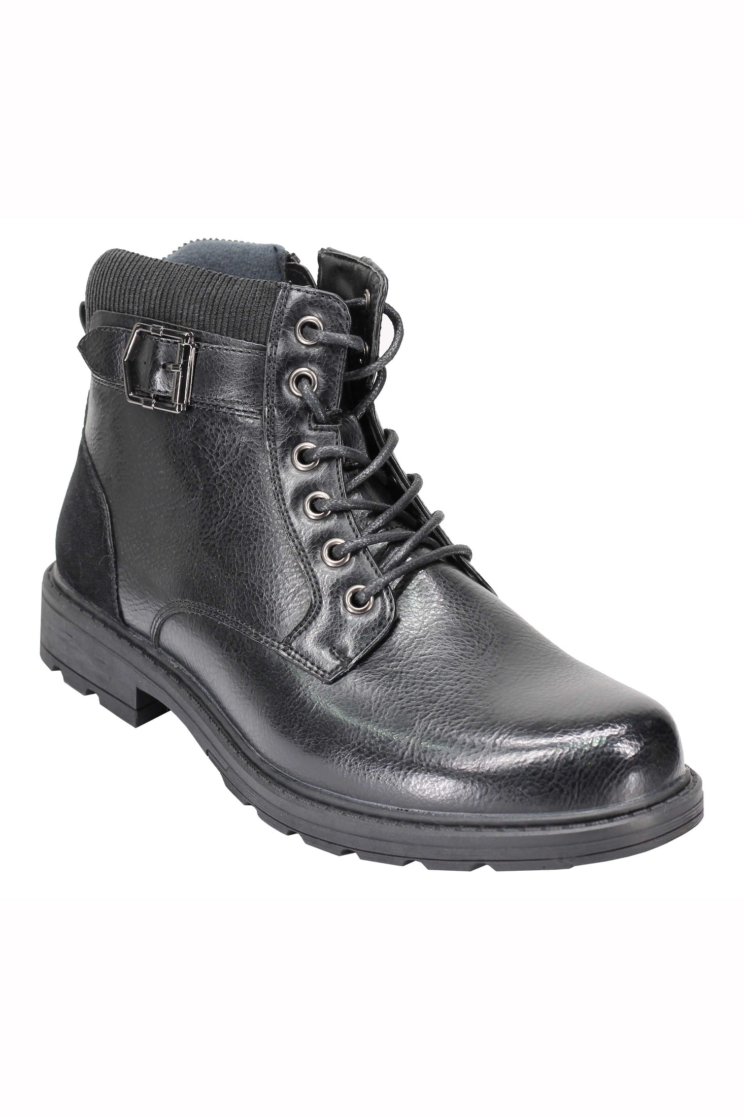 Mens Boots Smart Retro Lace Up Side Zip Fashion Ankle Dress Shoes in Tan & Black
