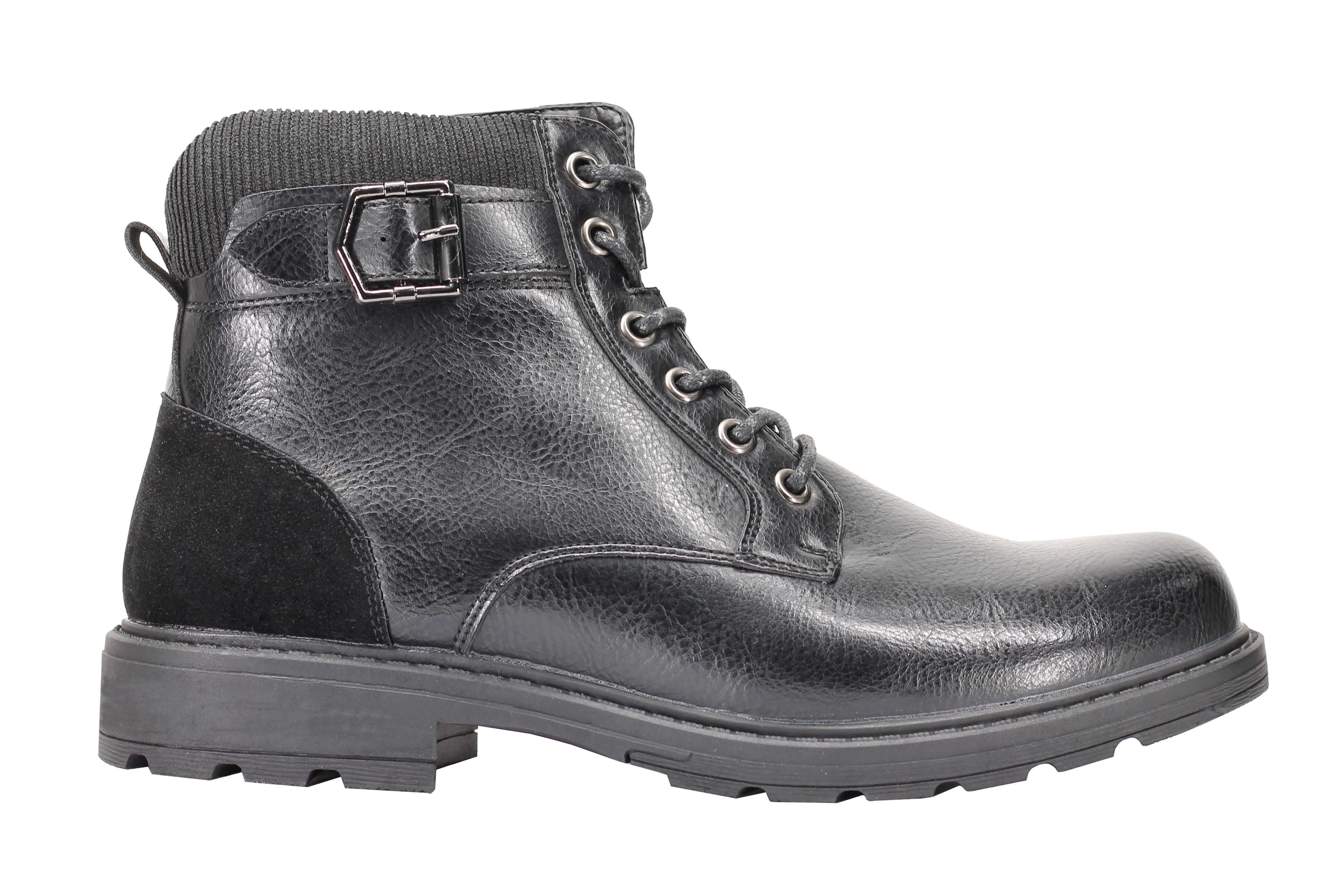 Mens Boots Smart Retro Lace Up Side Zip Fashion Ankle Dress Shoes in Tan & Black