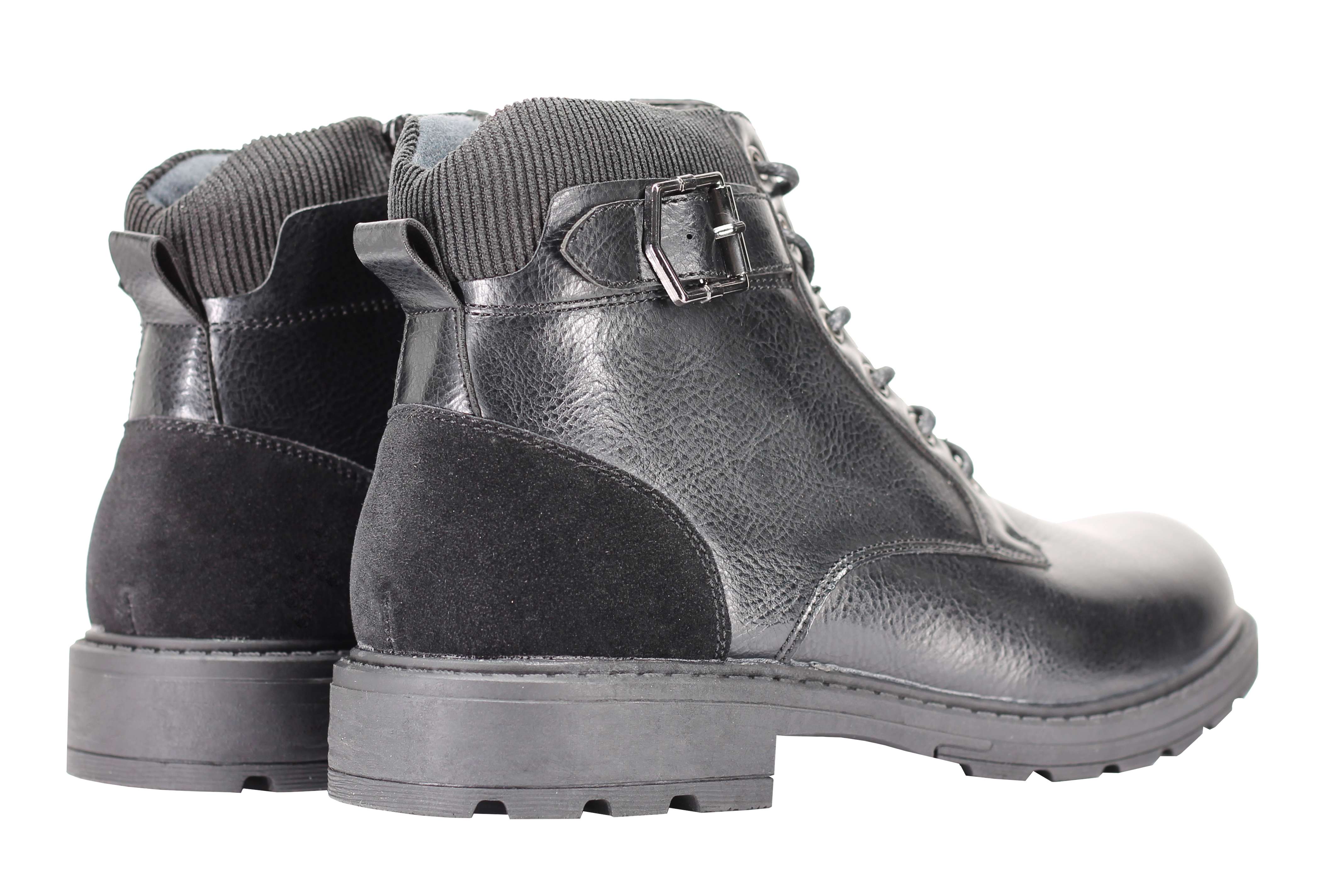 Mens Boots Smart Retro Lace Up Side Zip Fashion Ankle Dress Shoes in Tan & Black