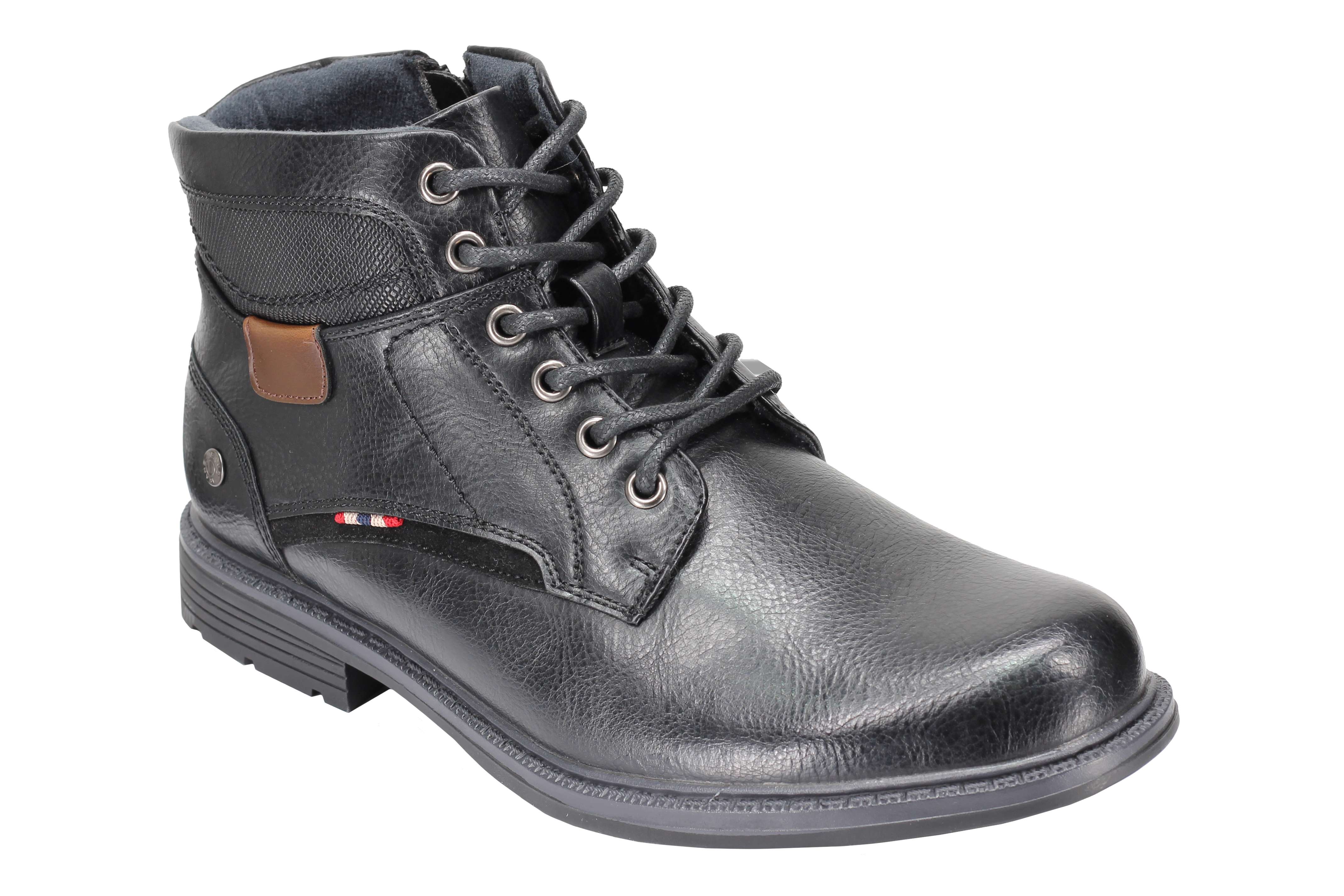 Mens Classic Fashion Ankle Boots Light Weight Lace ups Side Zipped in Black, Tan