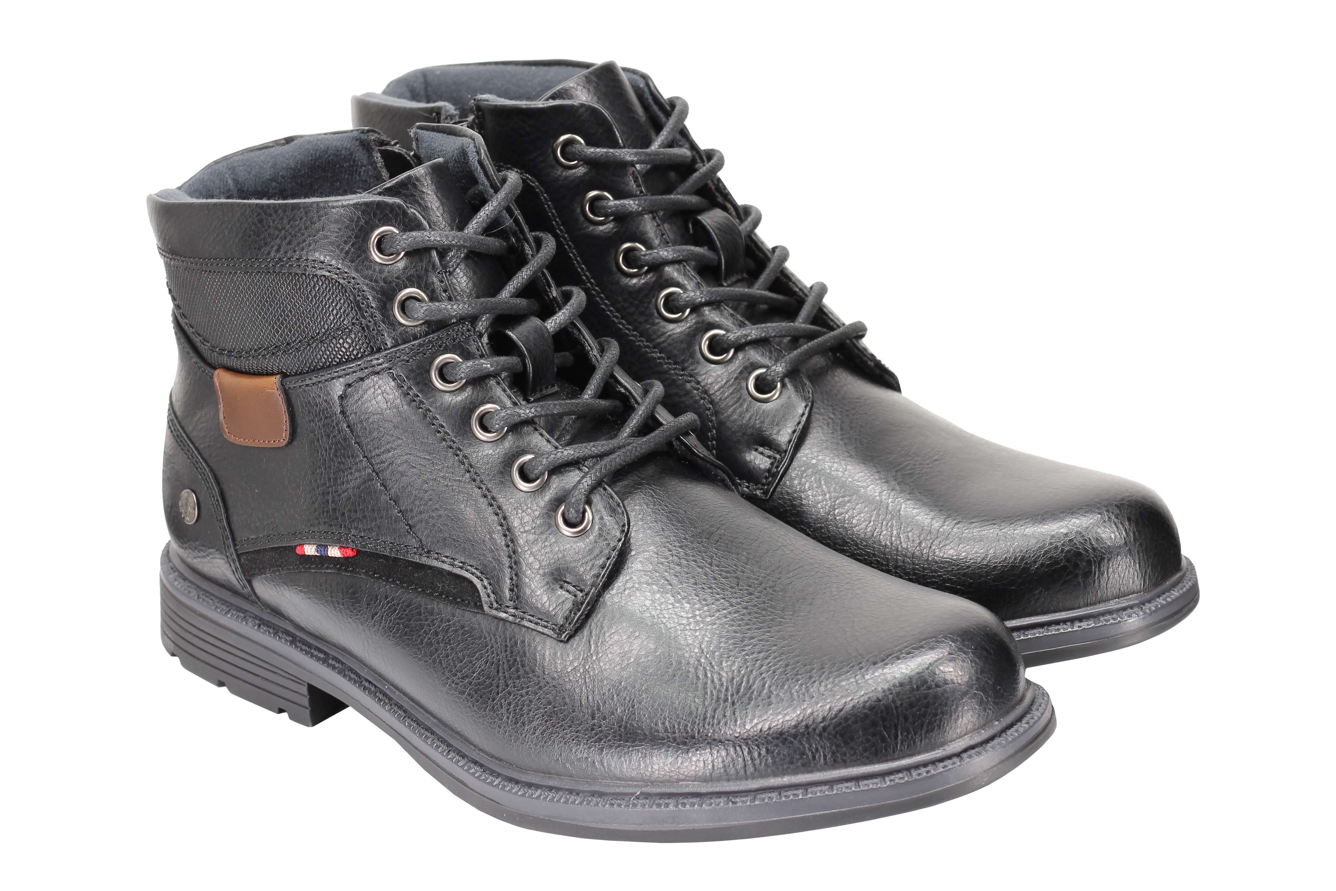 Mens Classic Fashion Ankle Boots Light Weight Lace ups Side Zipped in Black, Tan