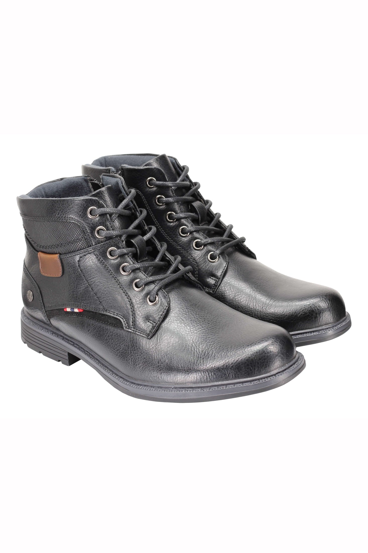 Mens Classic Fashion Ankle Boots Light Weight Lace ups Side Zipped in Black, Tan