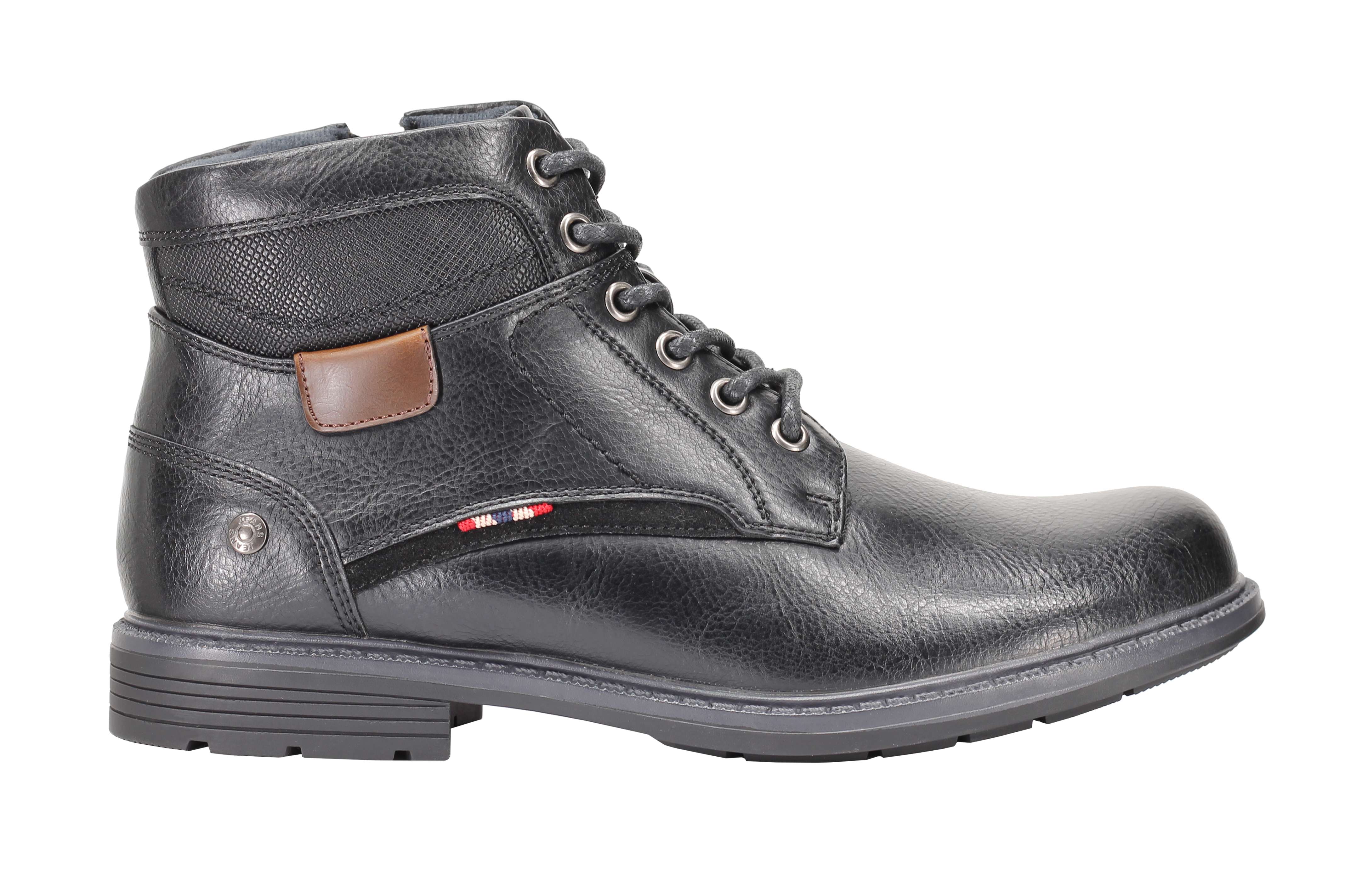 Mens Classic Fashion Ankle Boots Light Weight Lace ups Side Zipped in Black, Tan