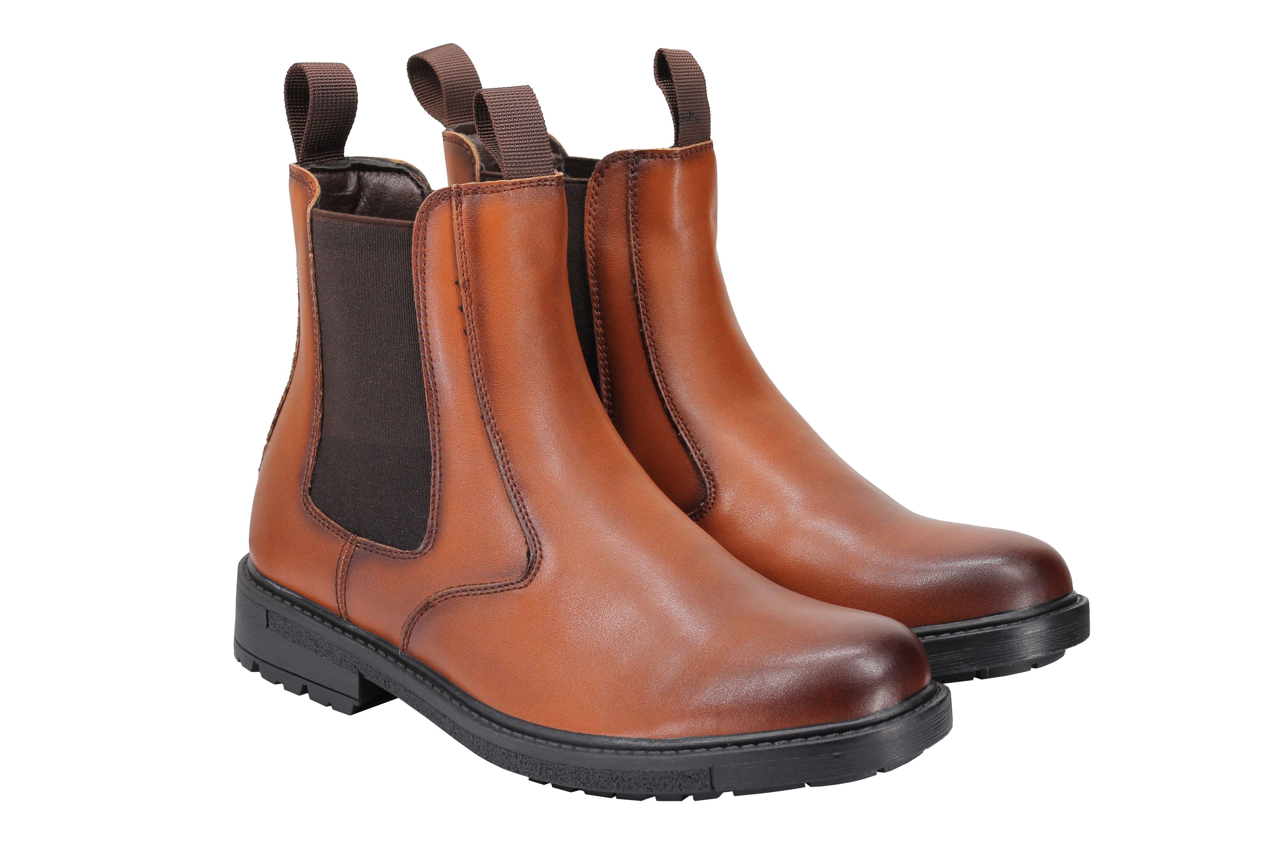 Mens Dealer Boots Black Brown Faux Leather Classic High Top Ankle Chelsea Shoes