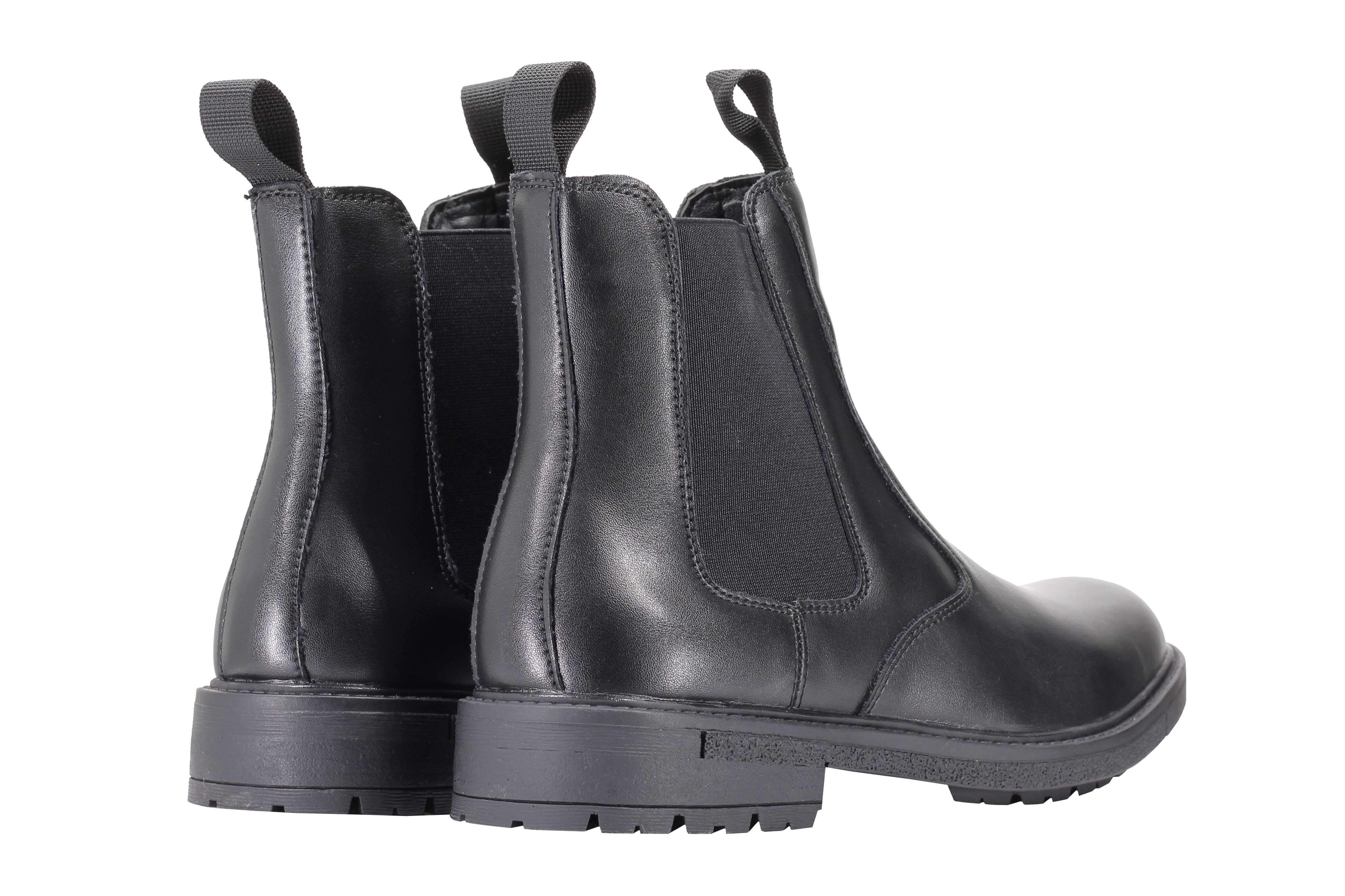 Mens Dealer Boots Black Brown Faux Leather Classic High Top Ankle Chelsea Shoes