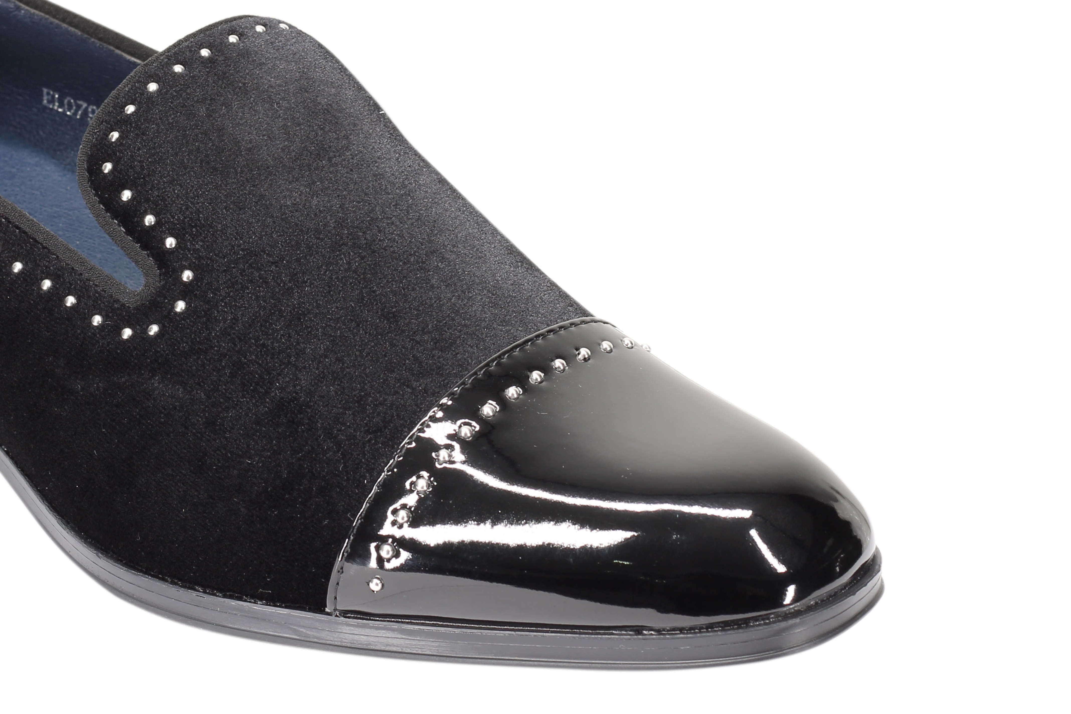 Velvet Loafer Mens Patent Leather Toe Retro Slip on Shoes Smoking Dress Slippers