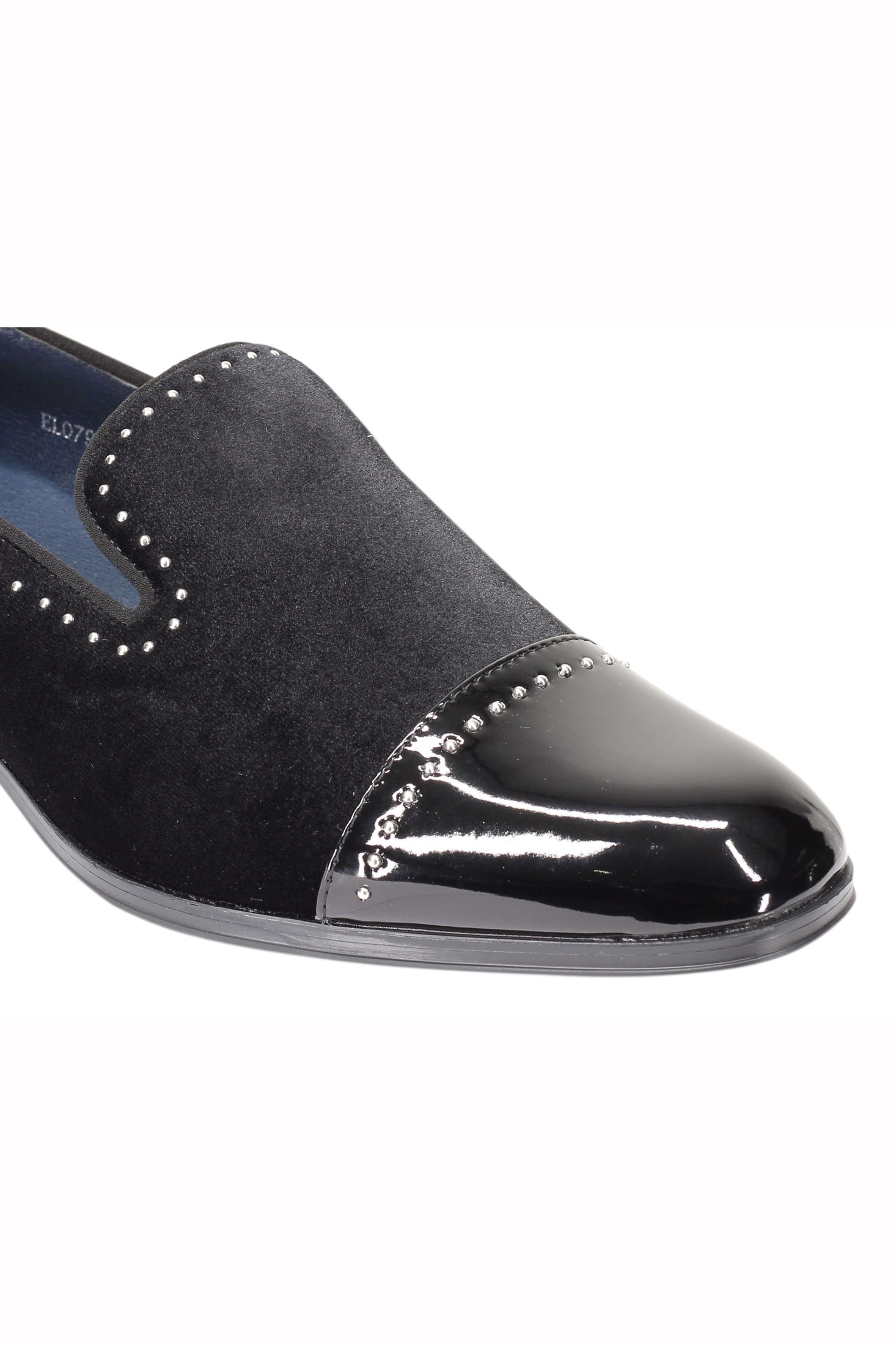 Velvet Loafer Mens Patent Leather Toe Retro Slip on Shoes Smoking Dress Slippers