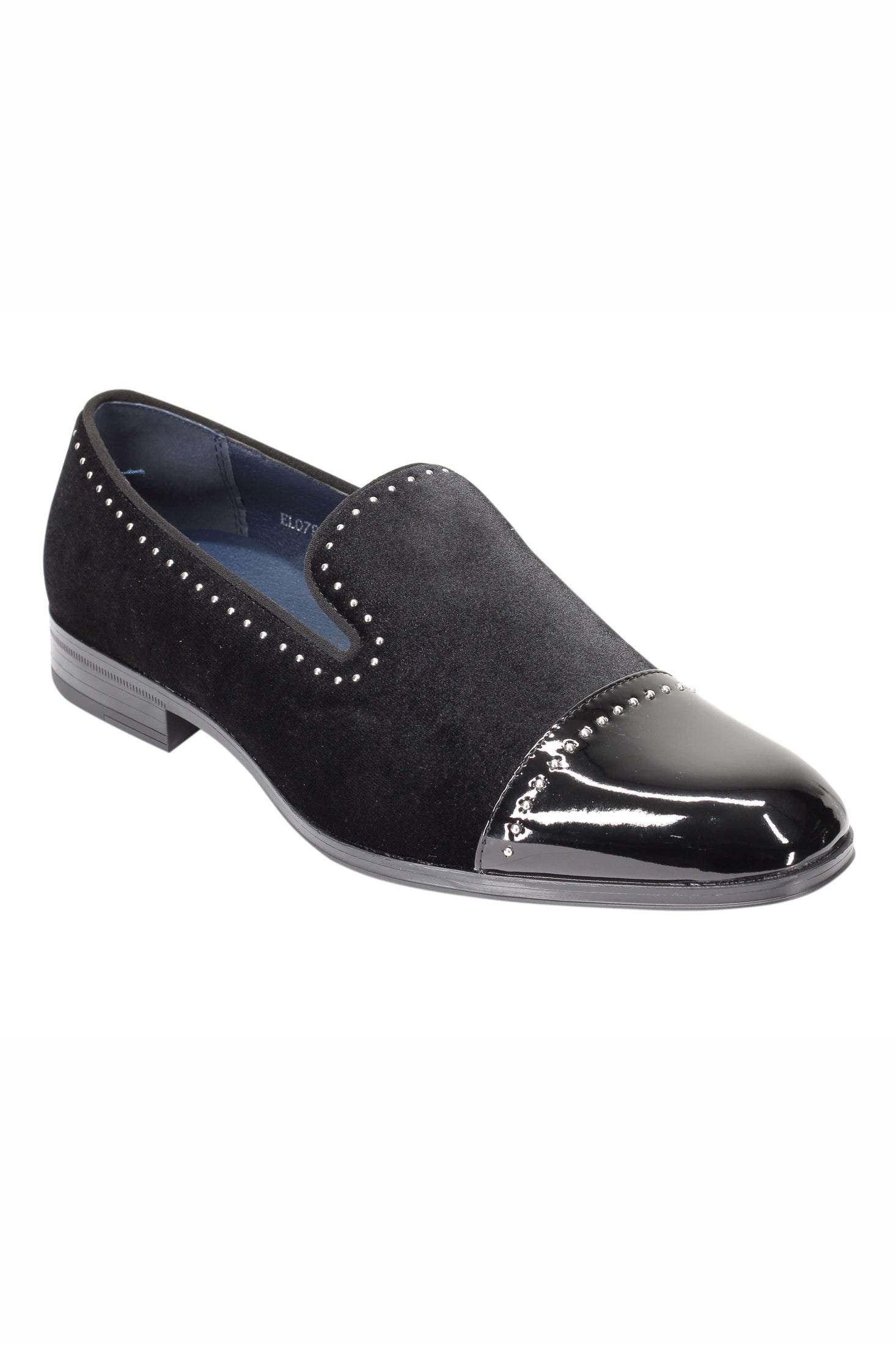 Velvet Loafer Mens Patent Leather Toe Retro Slip on Shoes Smoking Dress Slippers