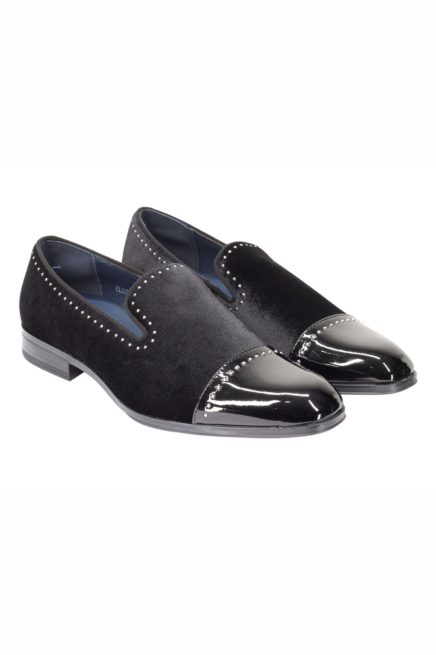 Velvet Loafer Mens Patent Leather Toe Retro Slip on Shoes Smoking Dress Slippers