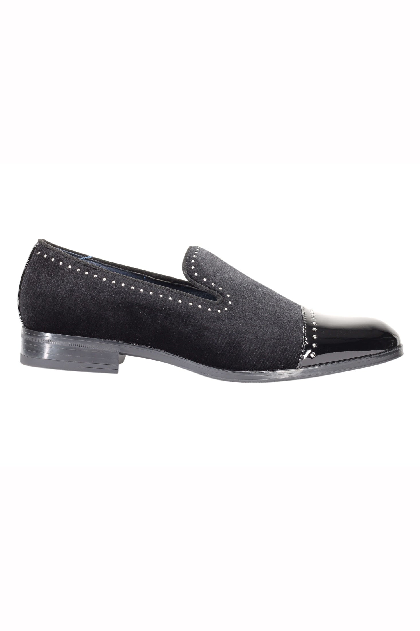 Velvet Loafer Mens Patent Leather Toe Retro Slip on Shoes Smoking Dress Slippers