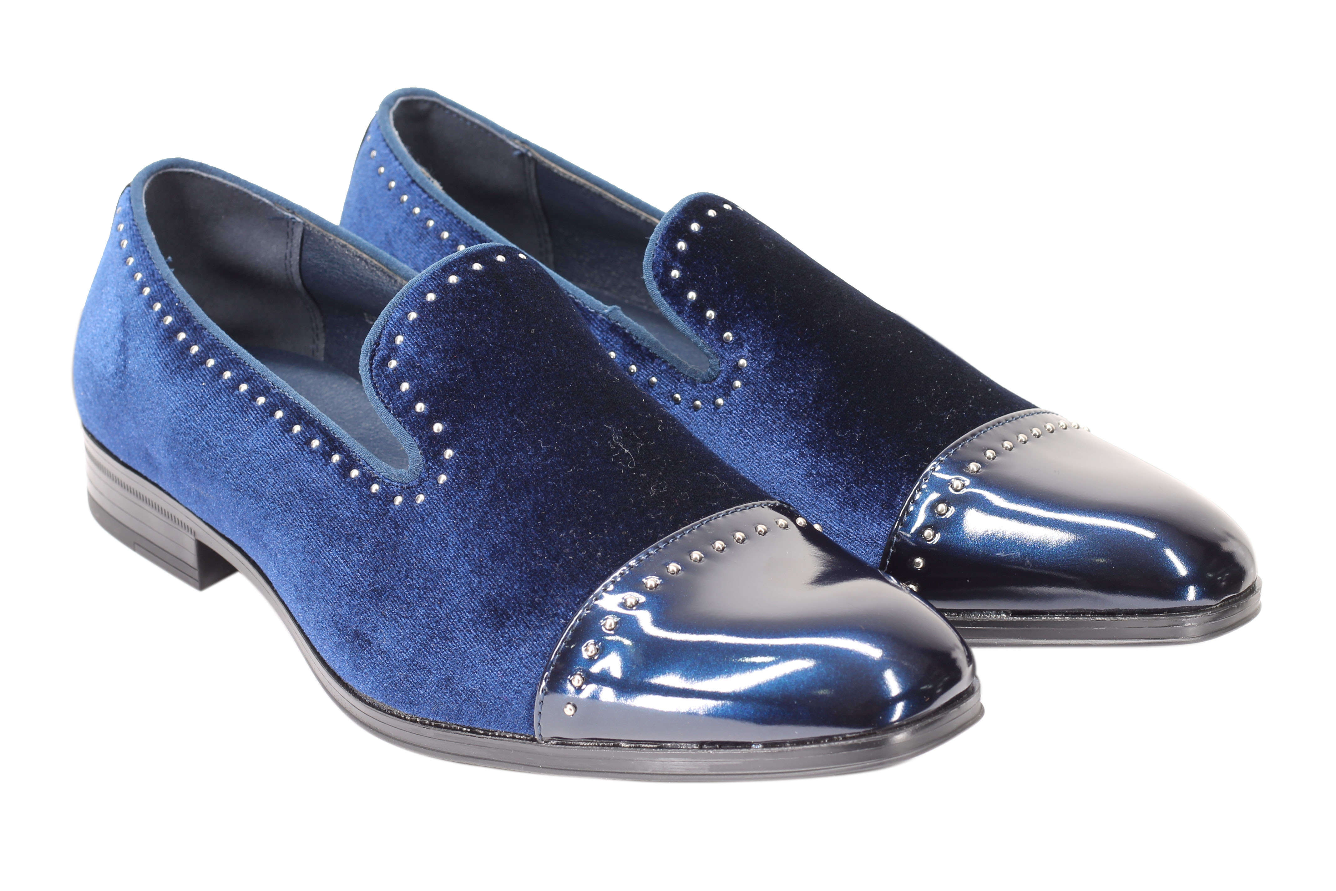 Velvet Loafer Mens Patent Leather Toe Retro Slip on Shoes Smoking Dress Slippers