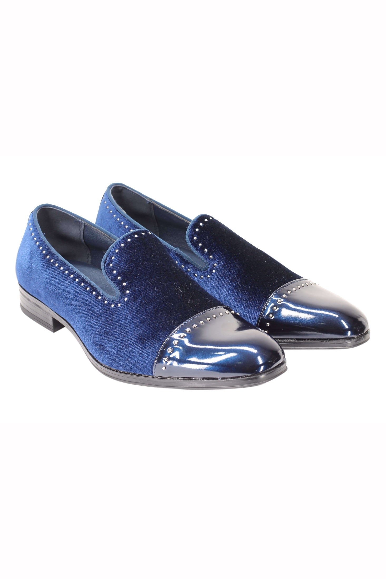 Velvet Loafer Mens Patent Leather Toe Retro Slip on Shoes Smoking Dress Slippers