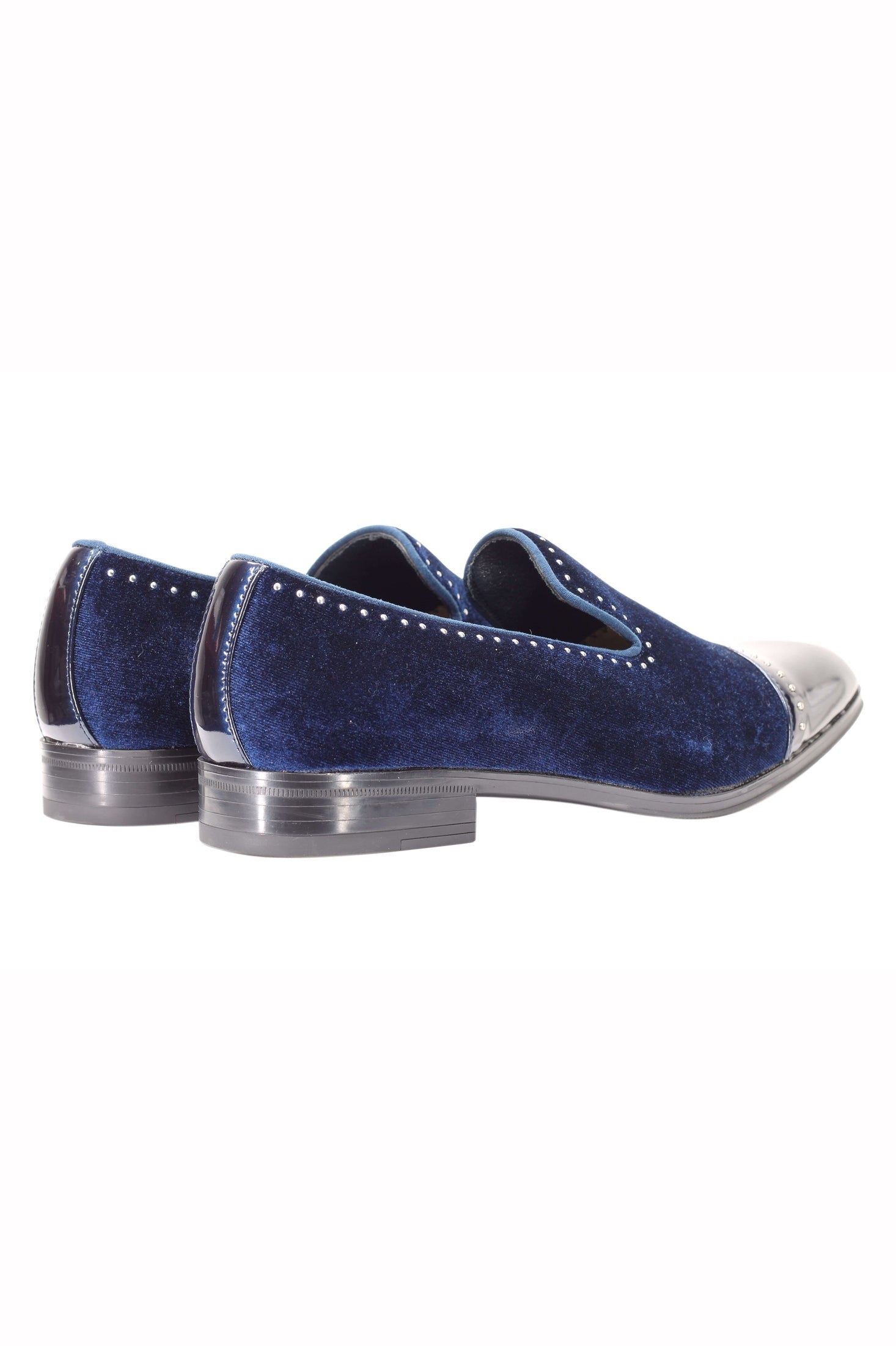 Velvet Loafer Mens Patent Leather Toe Retro Slip on Shoes Smoking Dress Slippers