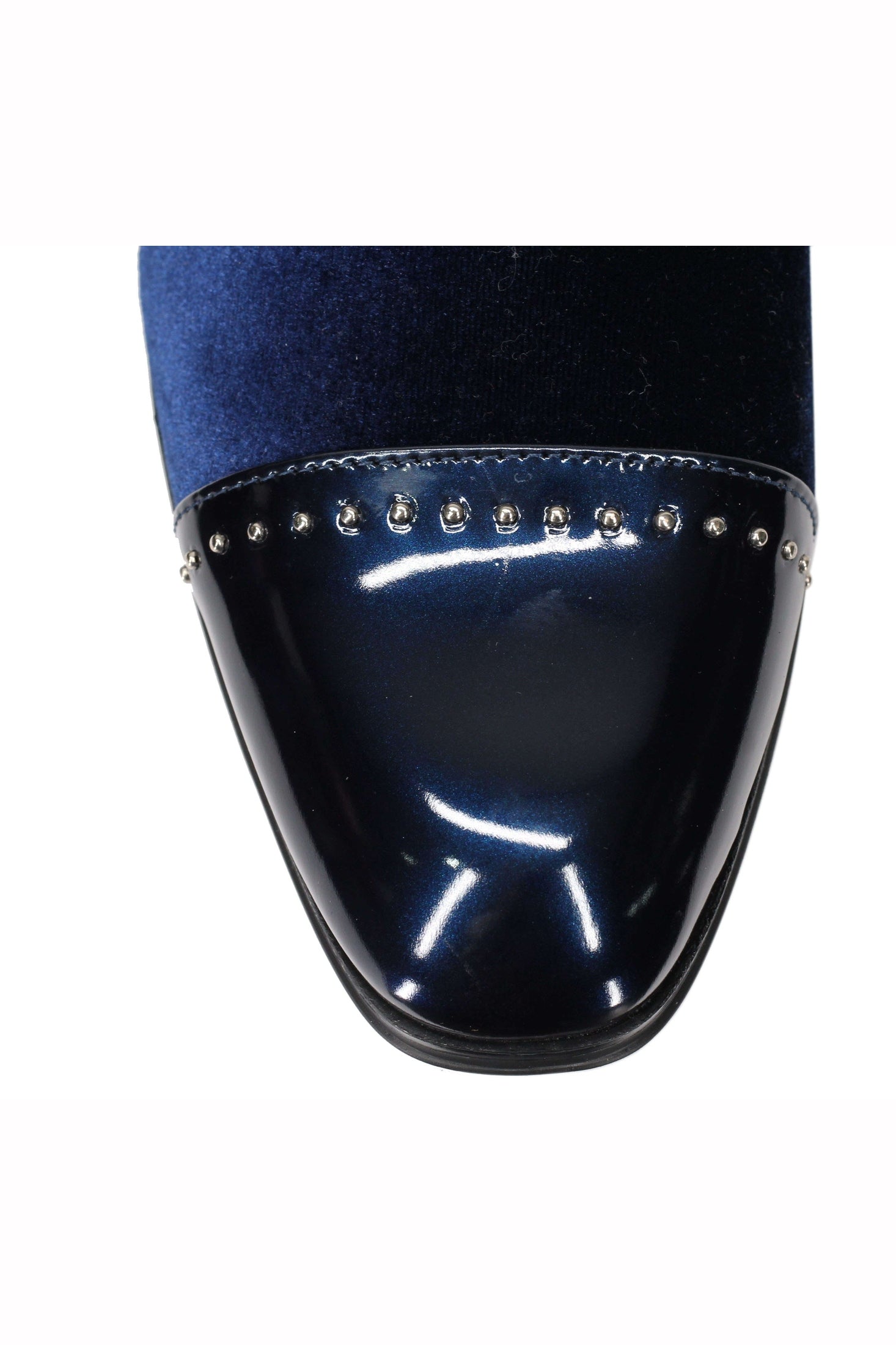 Velvet Loafer Mens Patent Leather Toe Retro Slip on Shoes Smoking Dress Slippers
