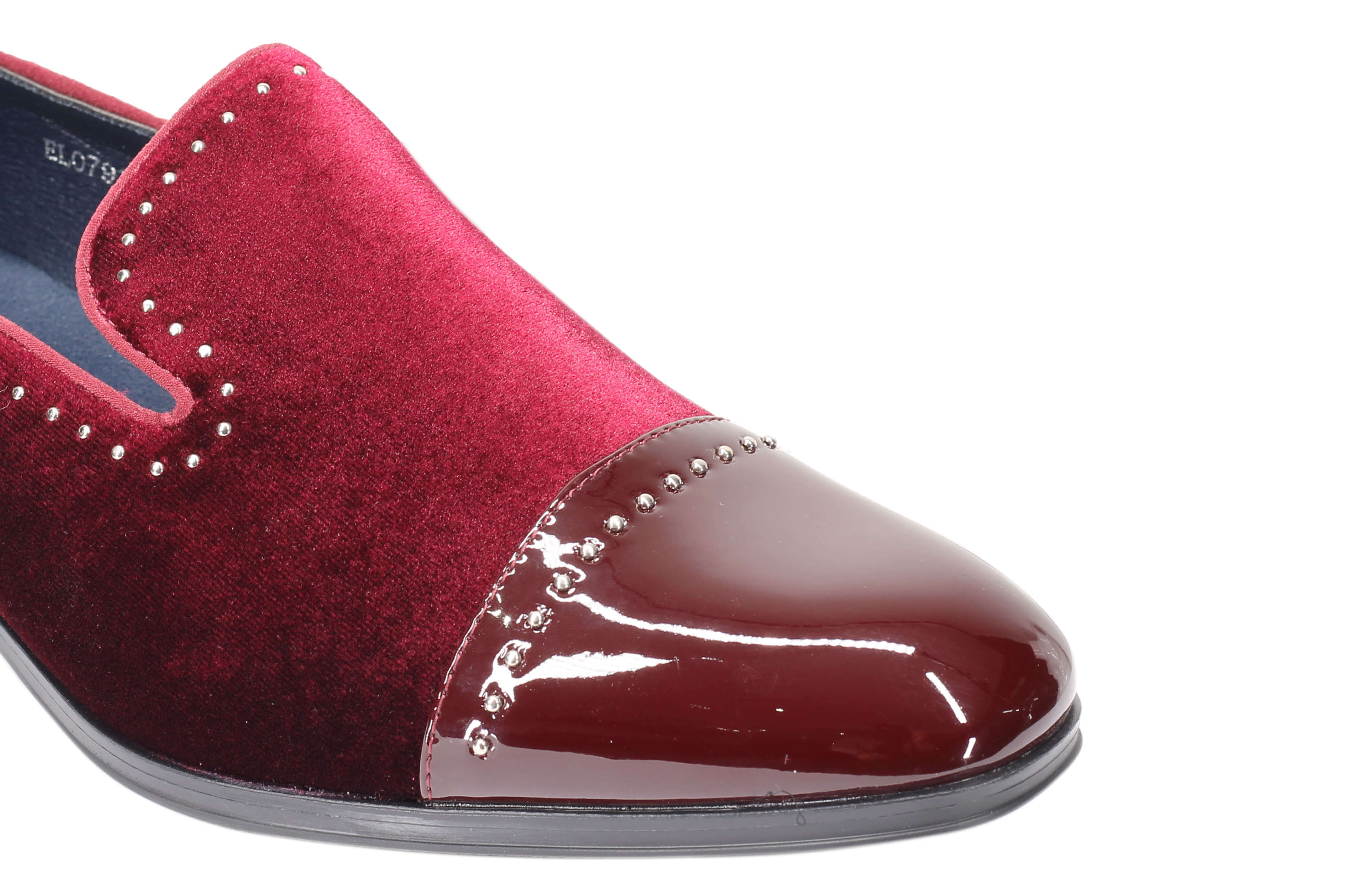 Velvet Loafer Mens Patent Leather Toe Retro Slip on Shoes Smoking Dress Slippers