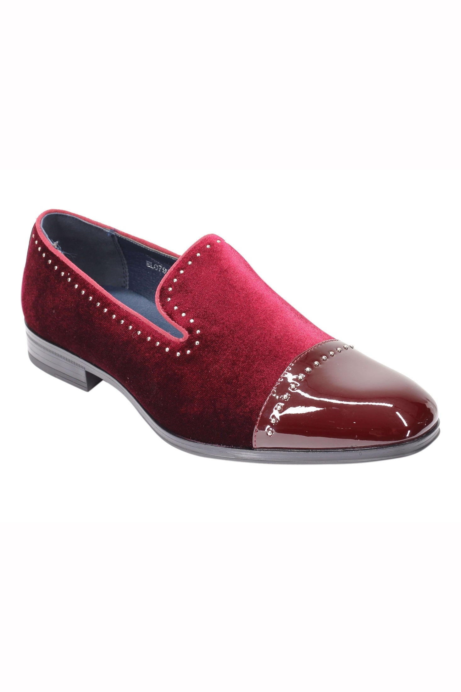 Velvet Loafer Mens Patent Leather Toe Retro Slip on Shoes Smoking Dress Slippers