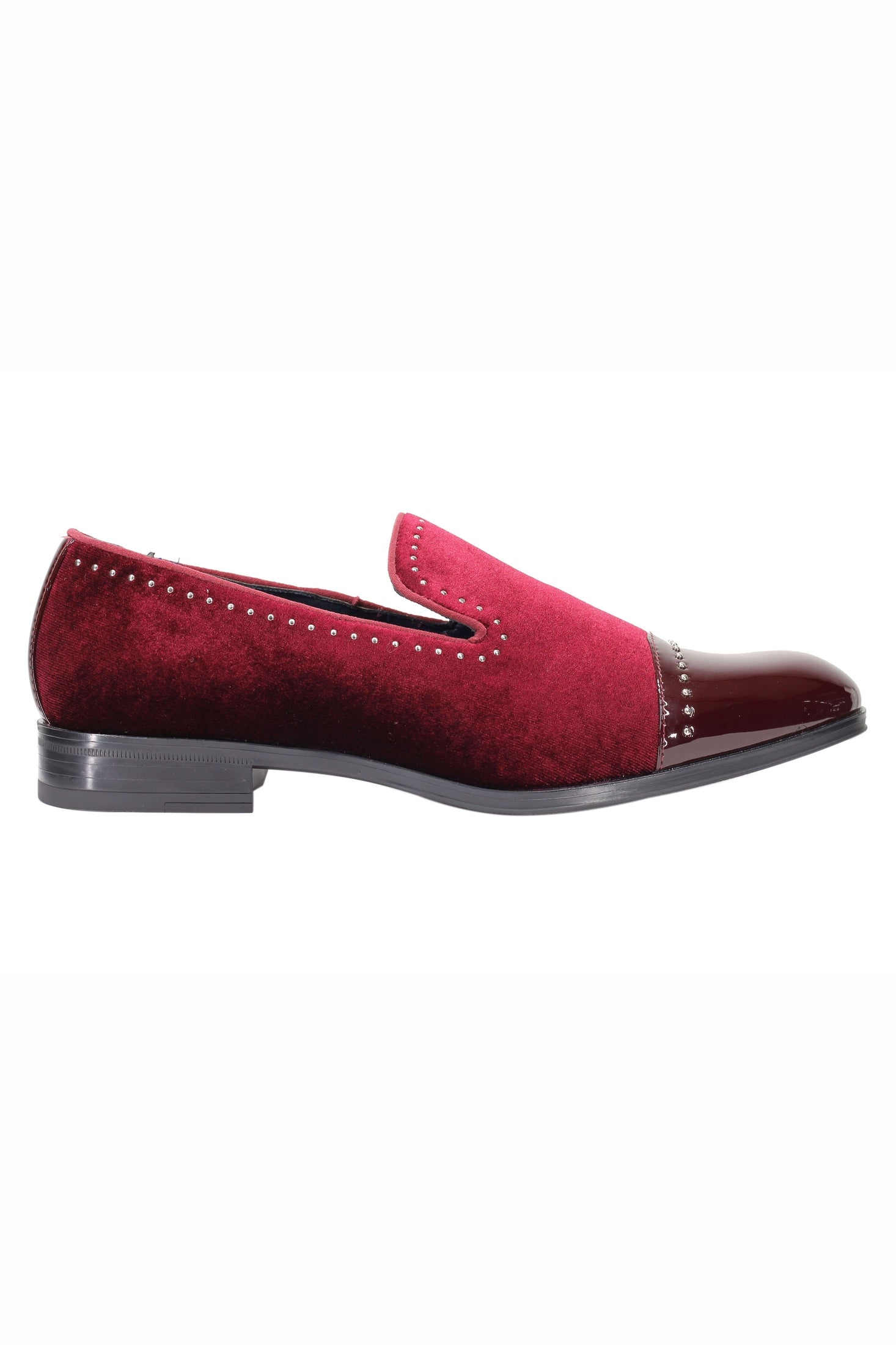 Velvet Loafer Mens Patent Leather Toe Retro Slip on Shoes Smoking Dress Slippers
