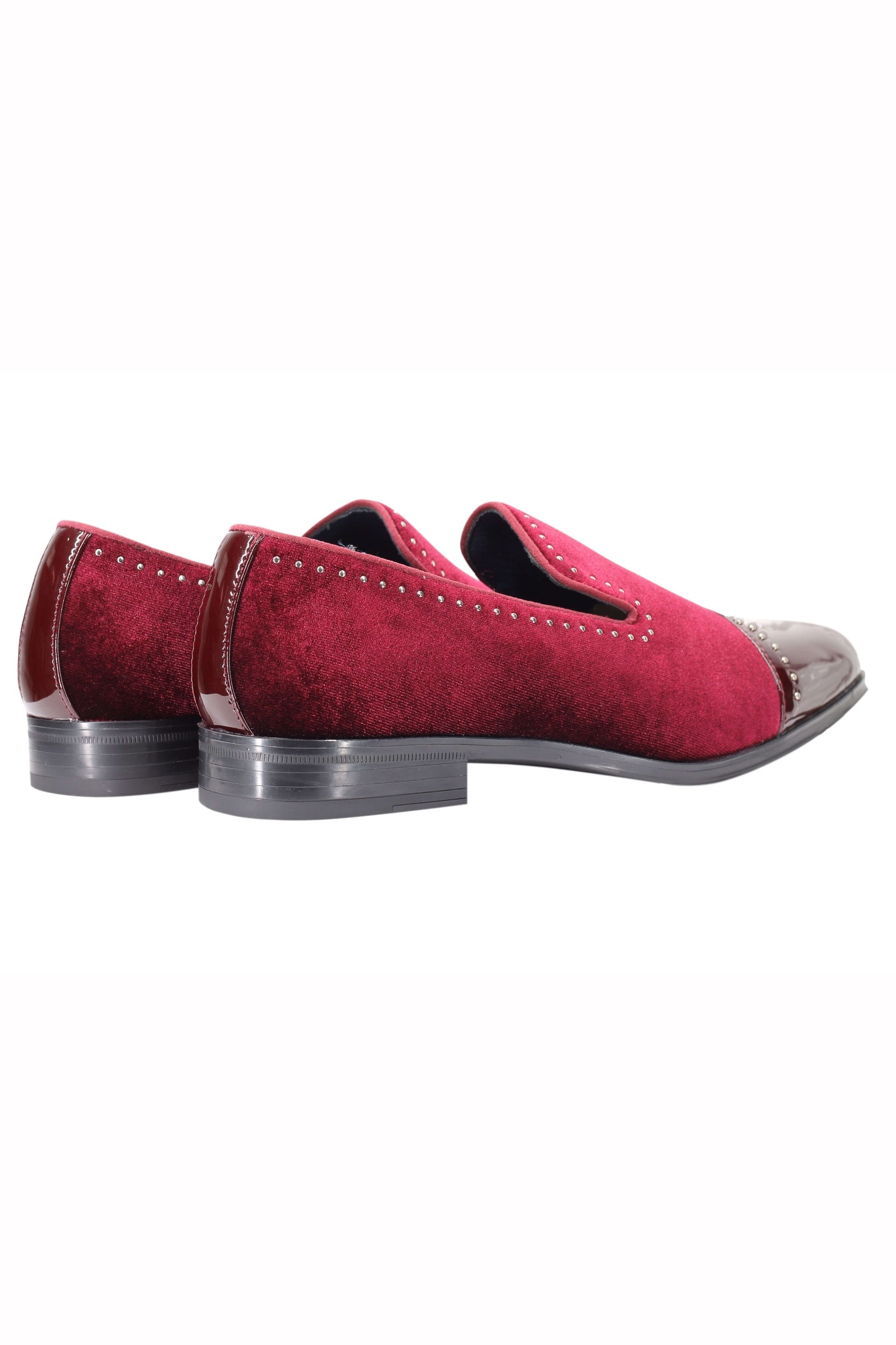 Velvet Loafer Mens Patent Leather Toe Retro Slip on Shoes Smoking Dress Slippers