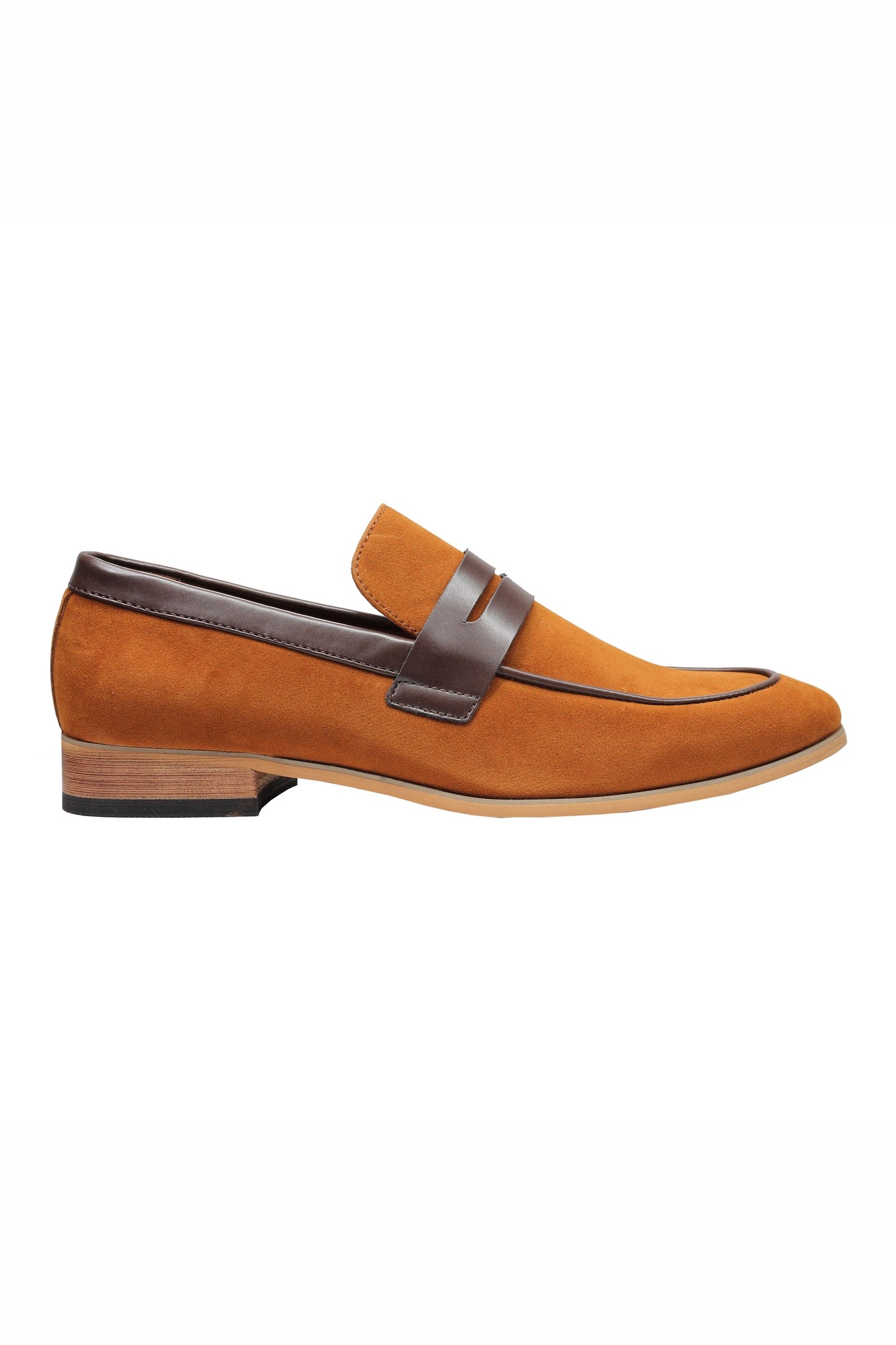 Men’s Suede Penny Loafers Retro Two Leather Shoes Smart Casual Slip on Slippers