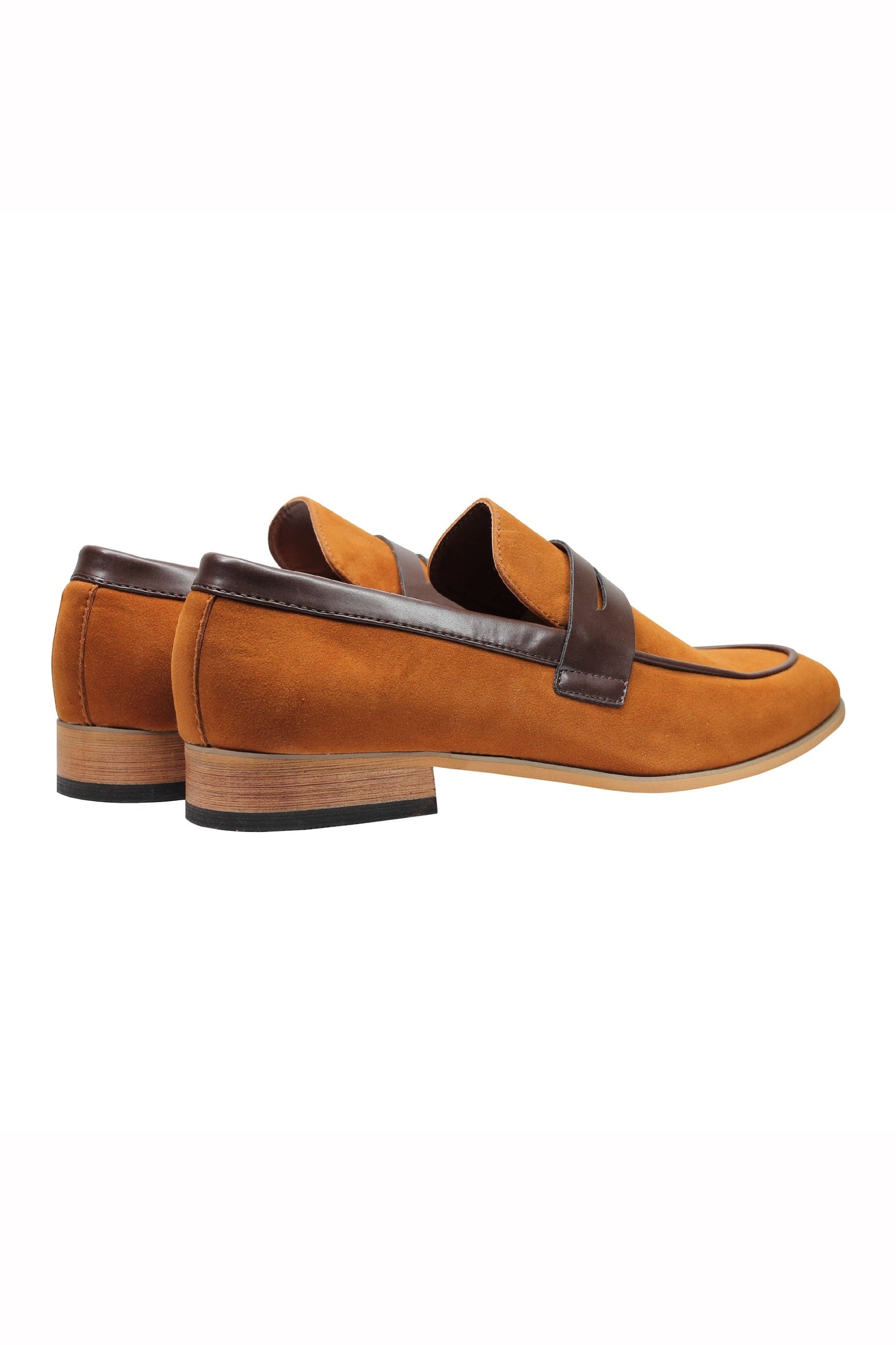 Men’s Suede Penny Loafers Retro Two Leather Shoes Smart Casual Slip on Slippers