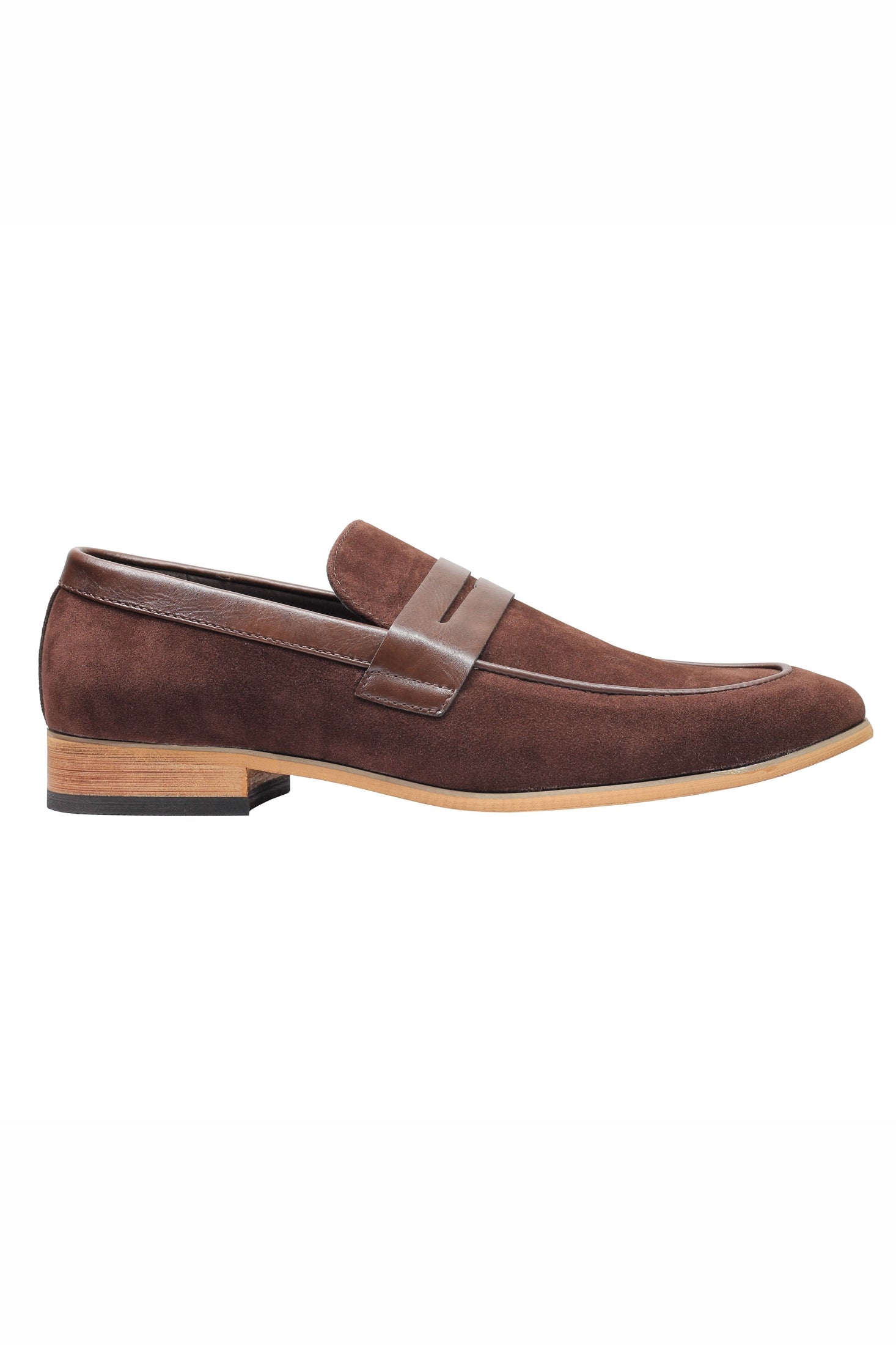 Men’s Suede Penny Loafers Retro Two Leather Shoes Smart Casual Slip on Slippers
