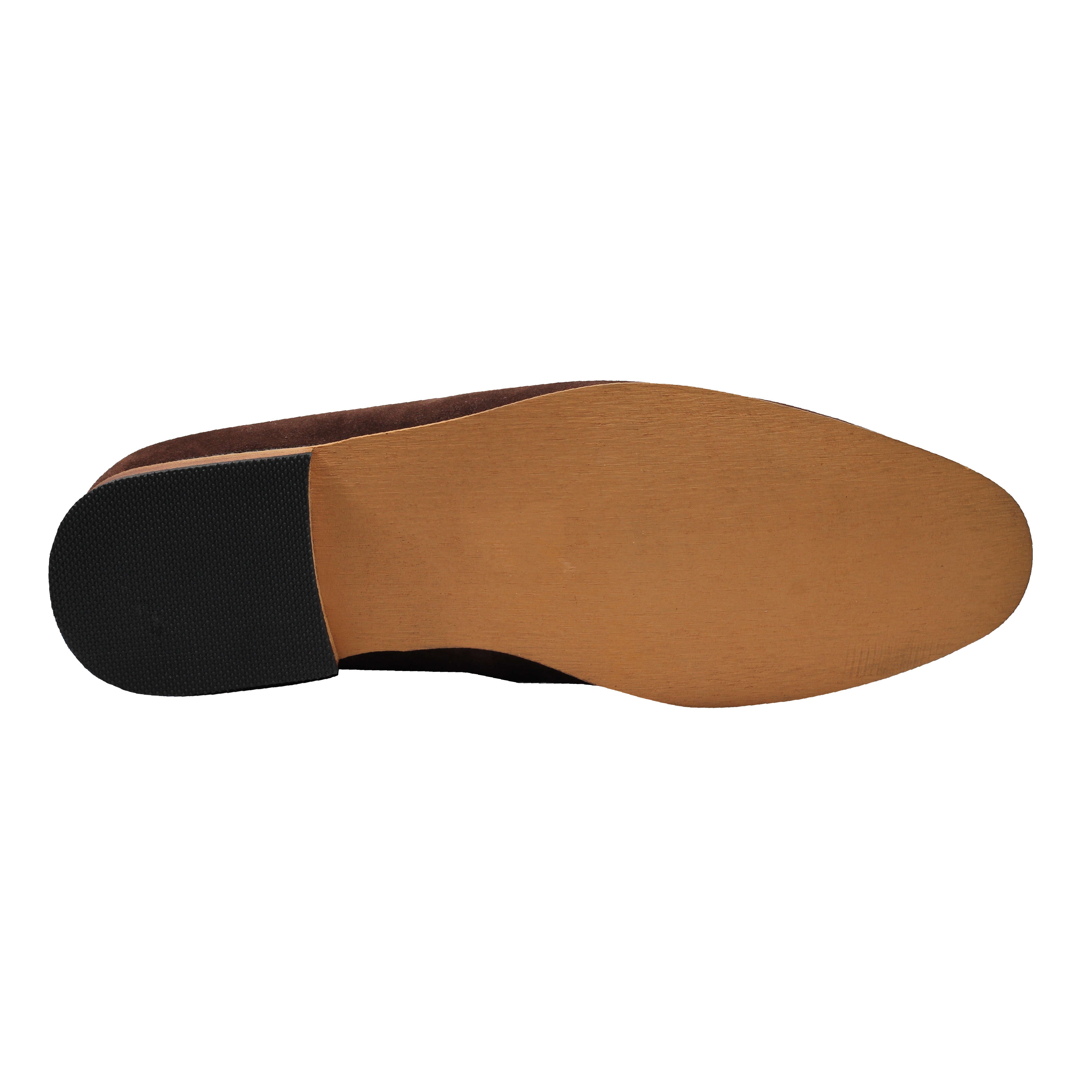 Men’s Suede Penny Loafers Retro Two Leather Shoes Smart Casual Slip on Slippers