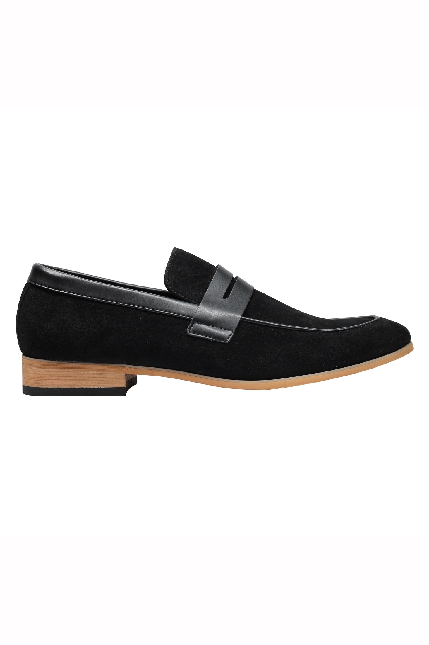 Men’s Suede Penny Loafers Retro Two Leather Shoes Smart Casual Slip on Slippers