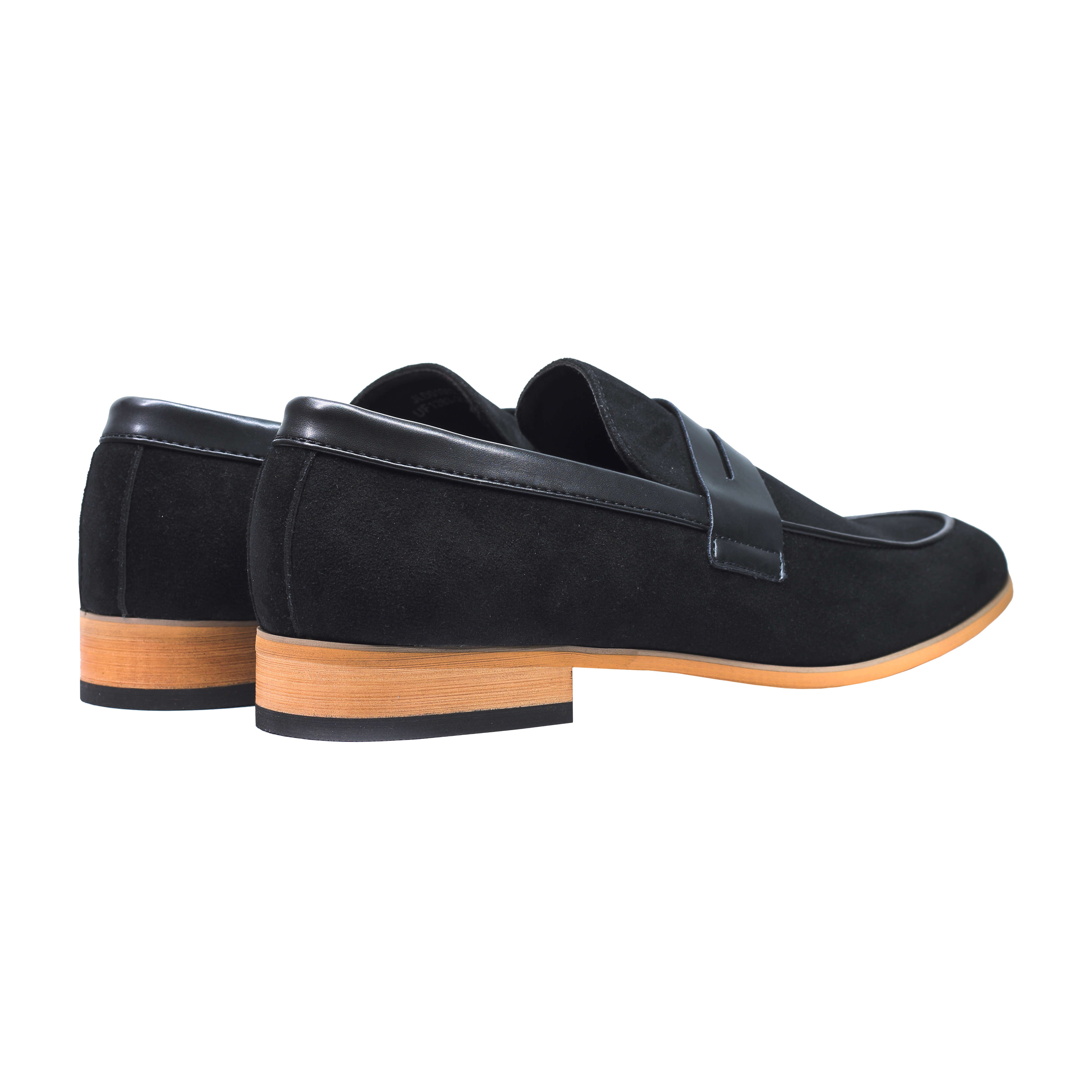 Men’s Suede Penny Loafers Retro Two Leather Shoes Smart Casual Slip on Slippers