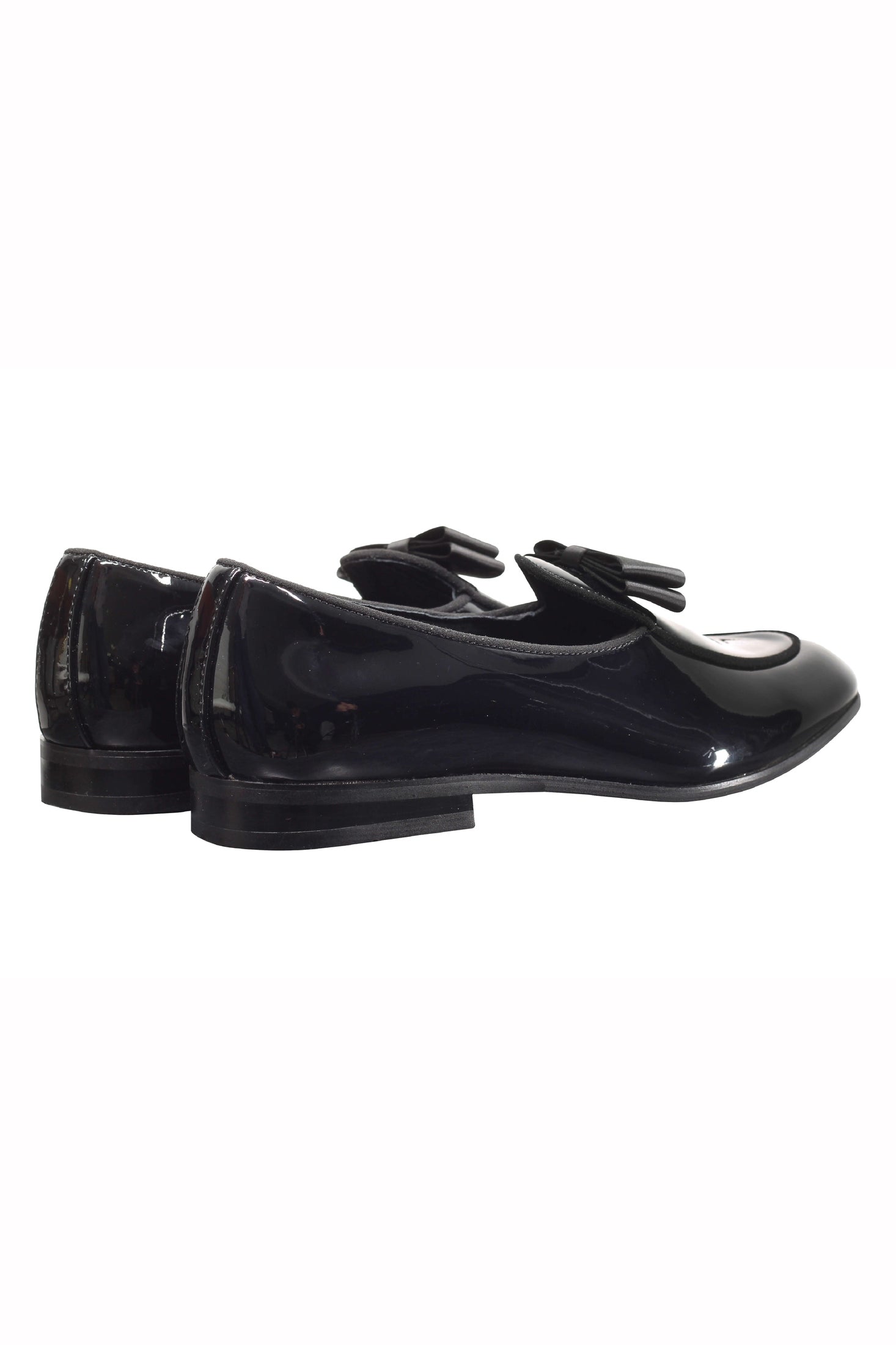 MEN’S SHINY PATENT LEATHER LOAFERS BOW TIE FORMAL SLIP ON DRESS WEDDING SHOES