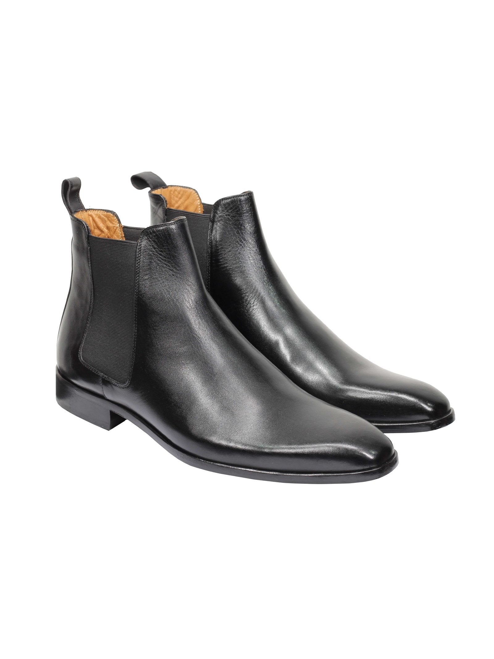 BLACK CALF LEATHER CHELSEA BOOTS