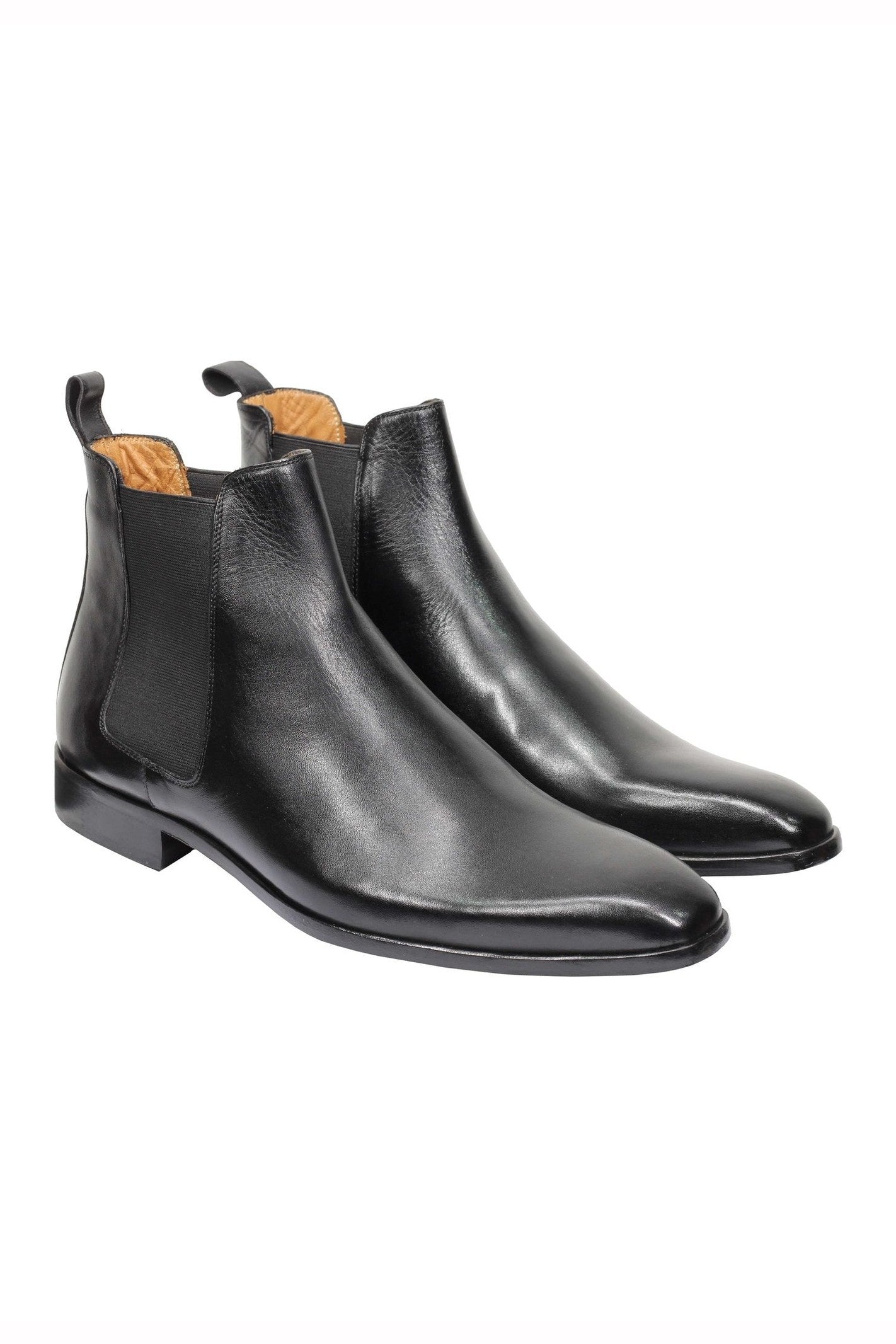 BLACK CALF LEATHER CHELSEA BOOTS