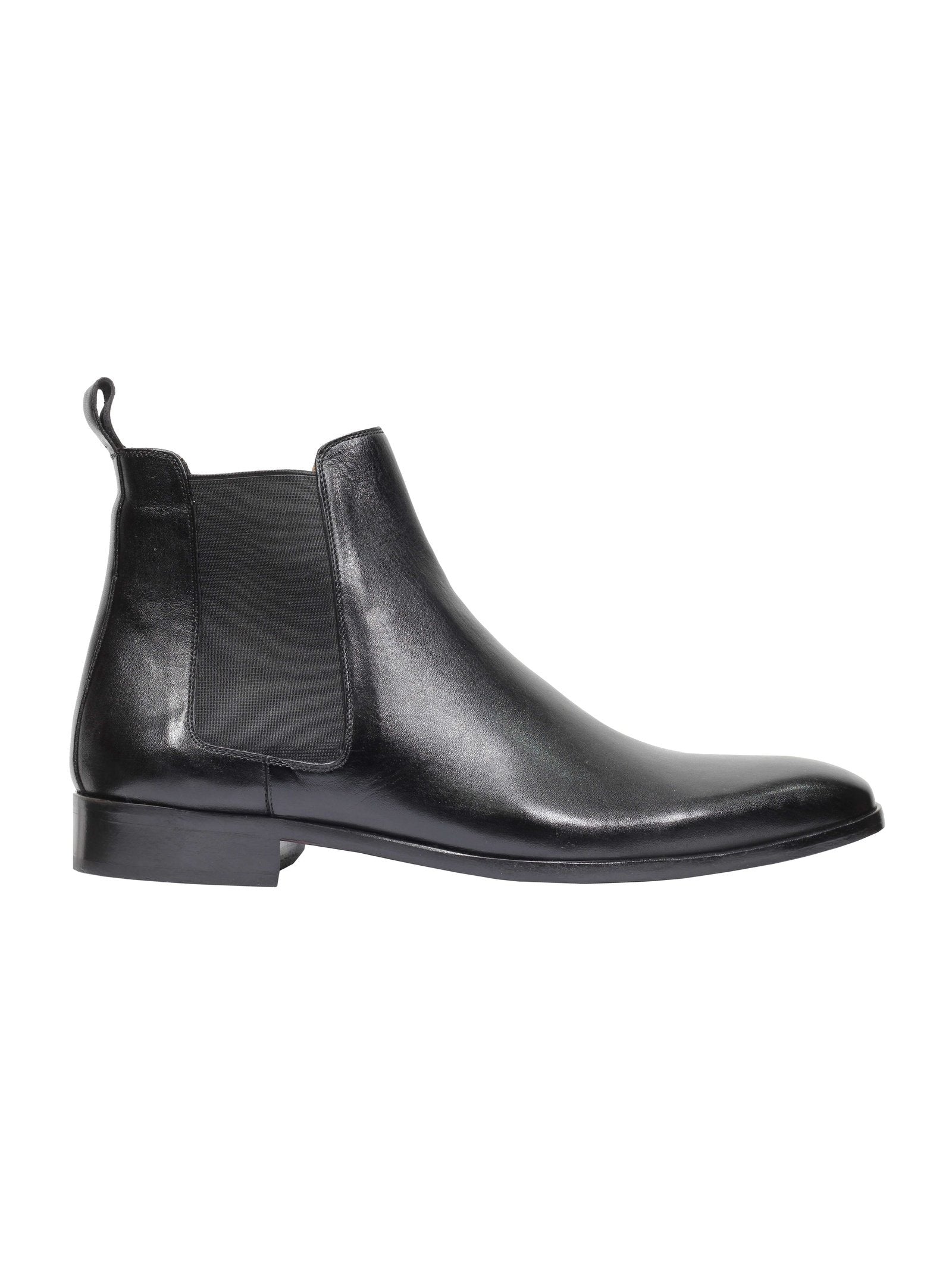 BLACK CALF LEATHER CHELSEA BOOTS