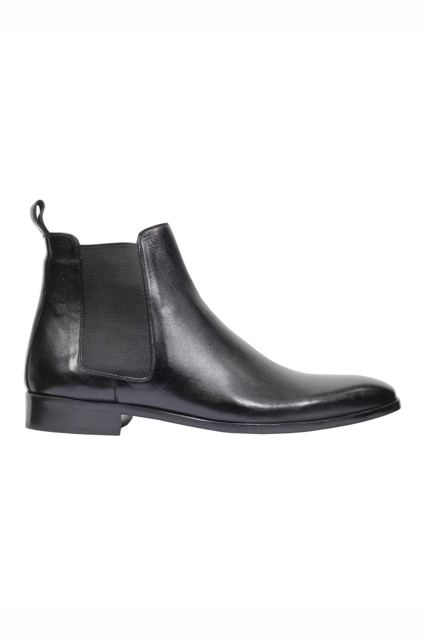 BLACK CALF LEATHER CHELSEA BOOTS