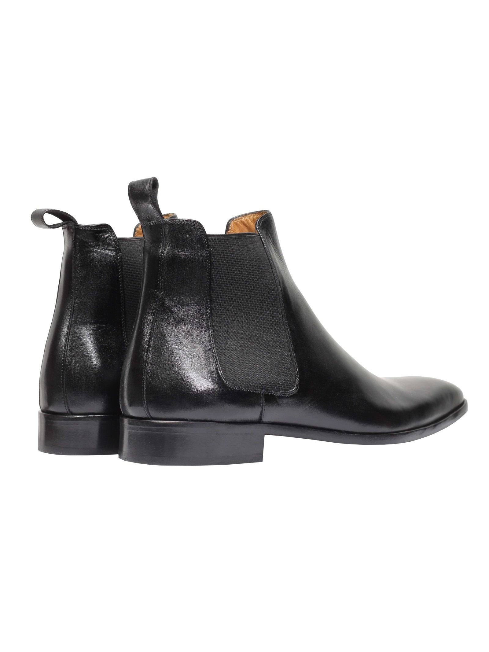 BLACK CALF LEATHER CHELSEA BOOTS