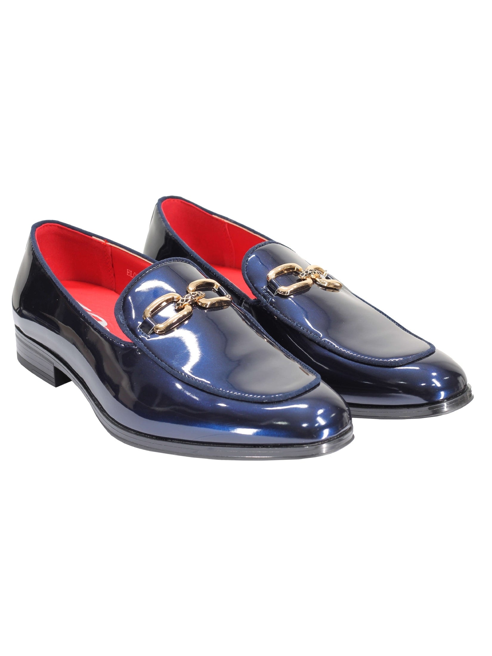 PATENT LEATHER GOLD BUCKLE LOAFER