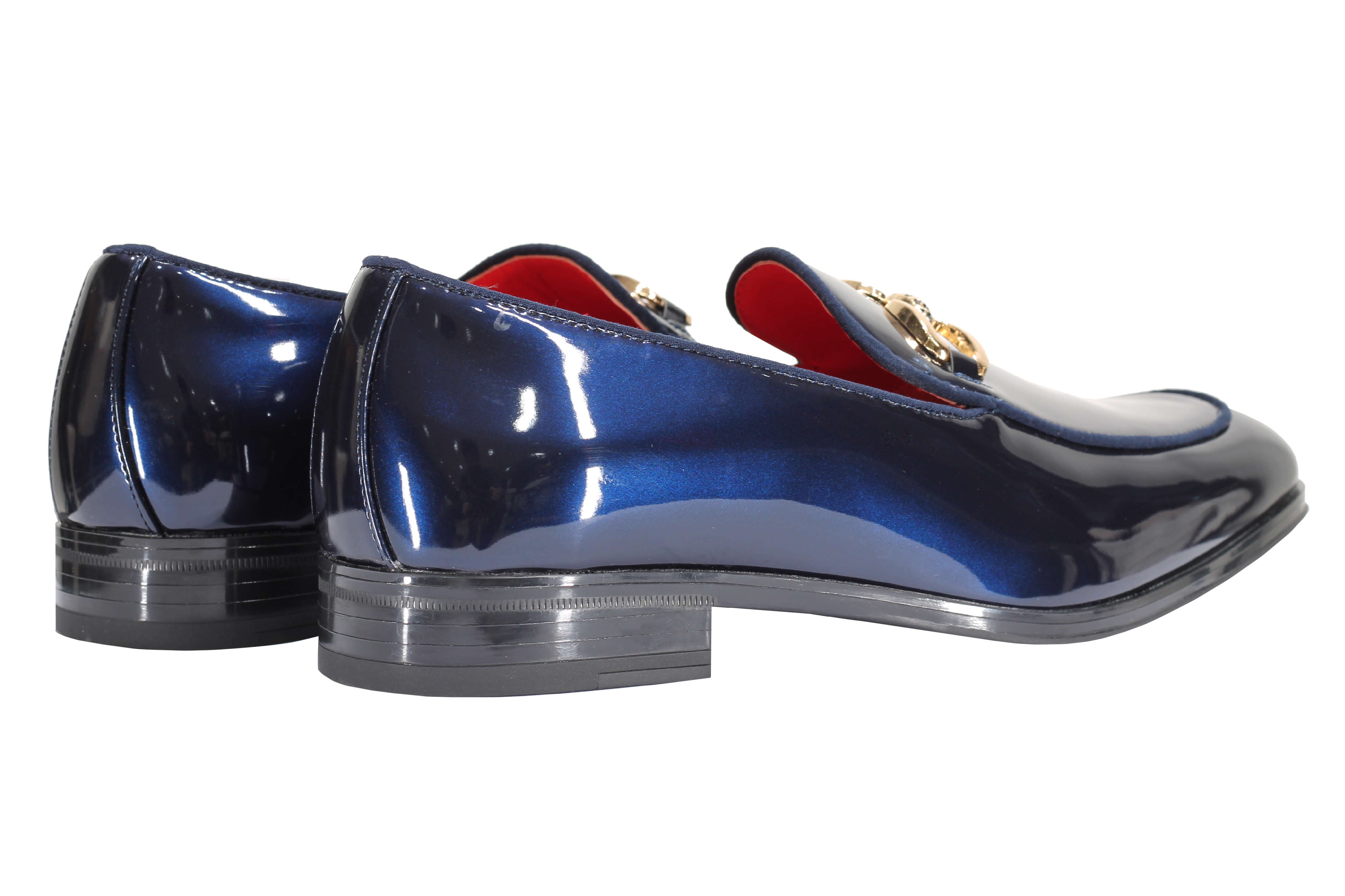 PATENT LEATHER GOLD BUCKLE LOAFER