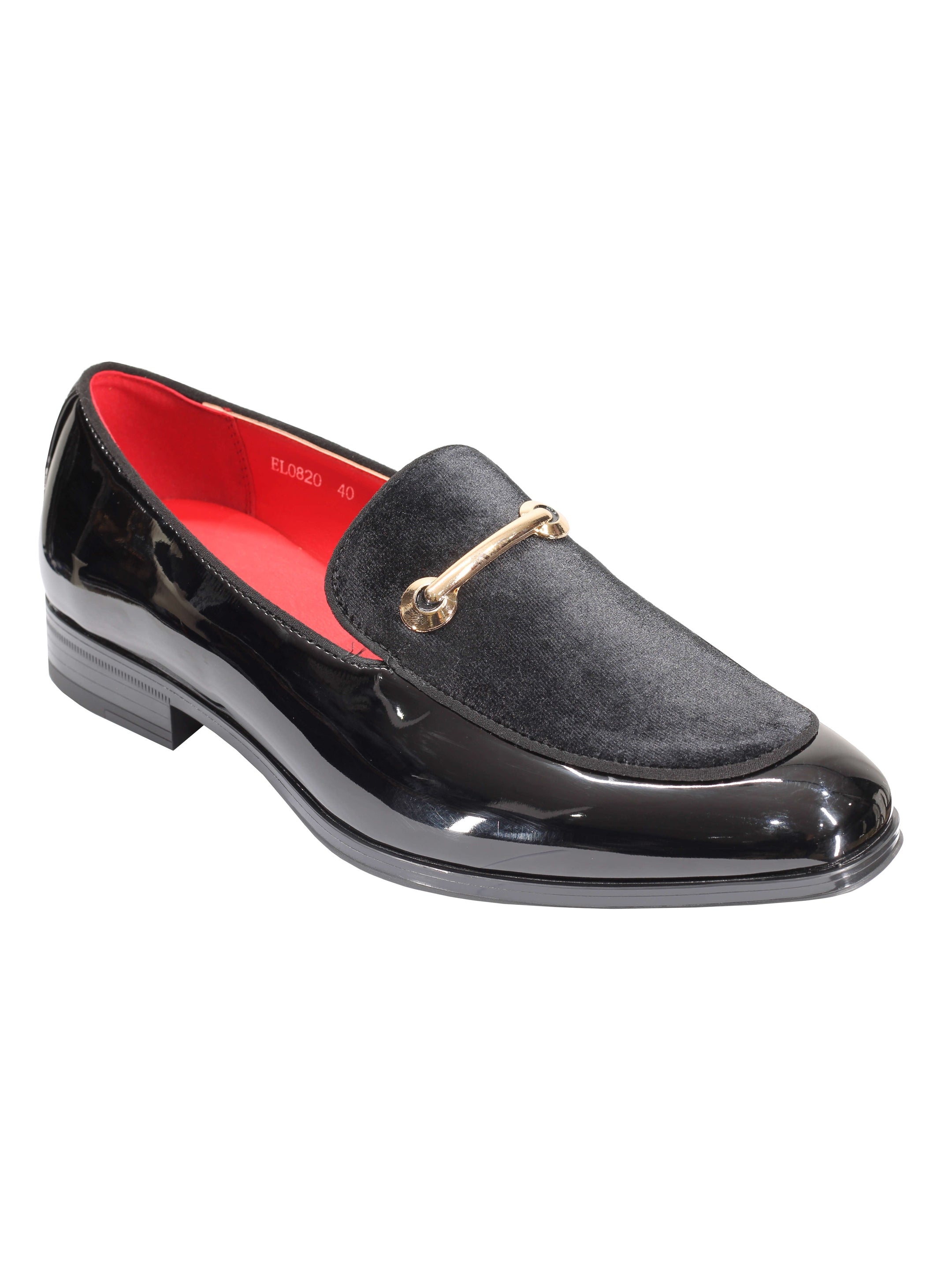 VELVET SHINY LOAFERS WITH BUCKLE