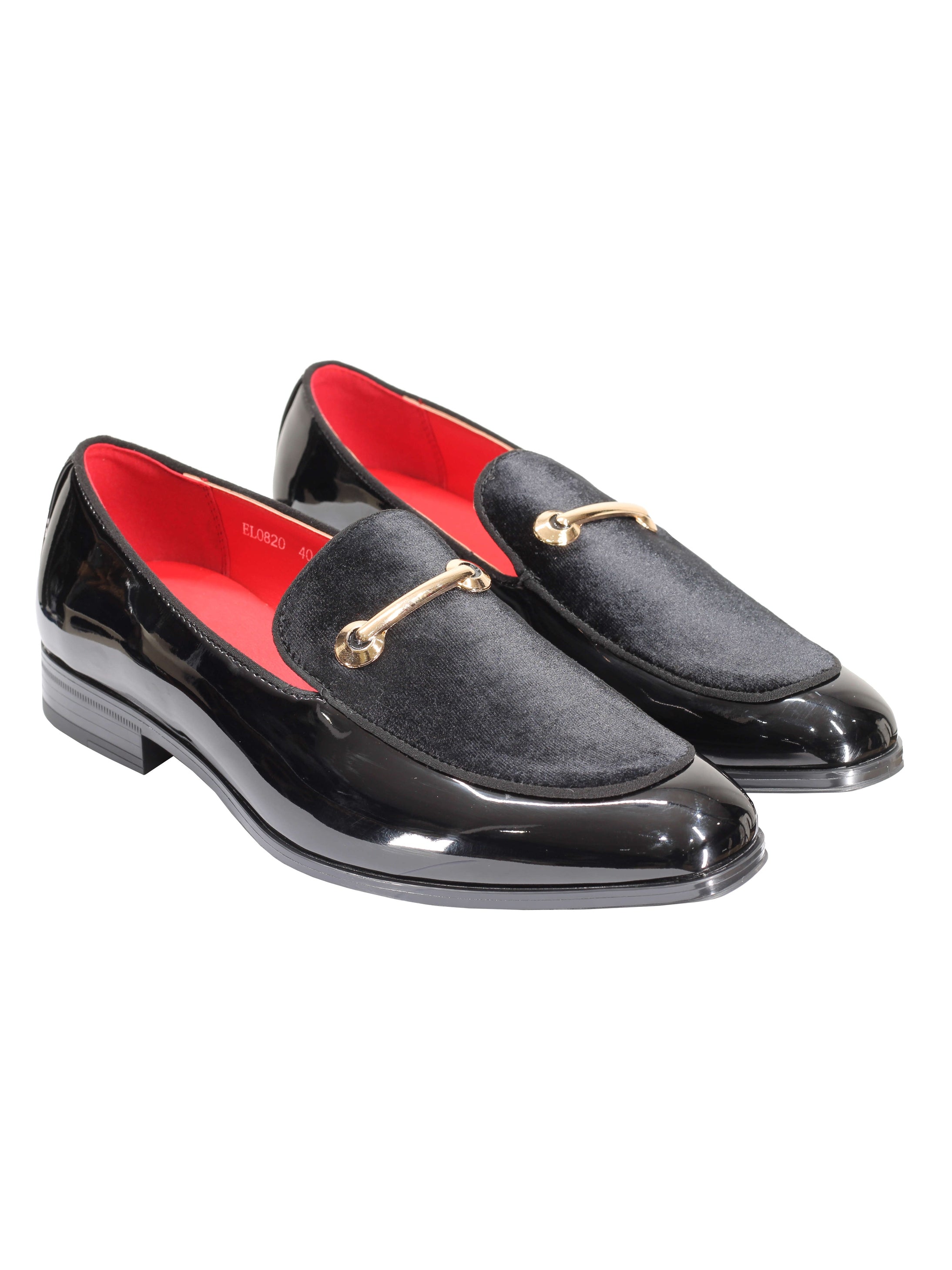 VELVET SHINY LOAFERS WITH BUCKLE