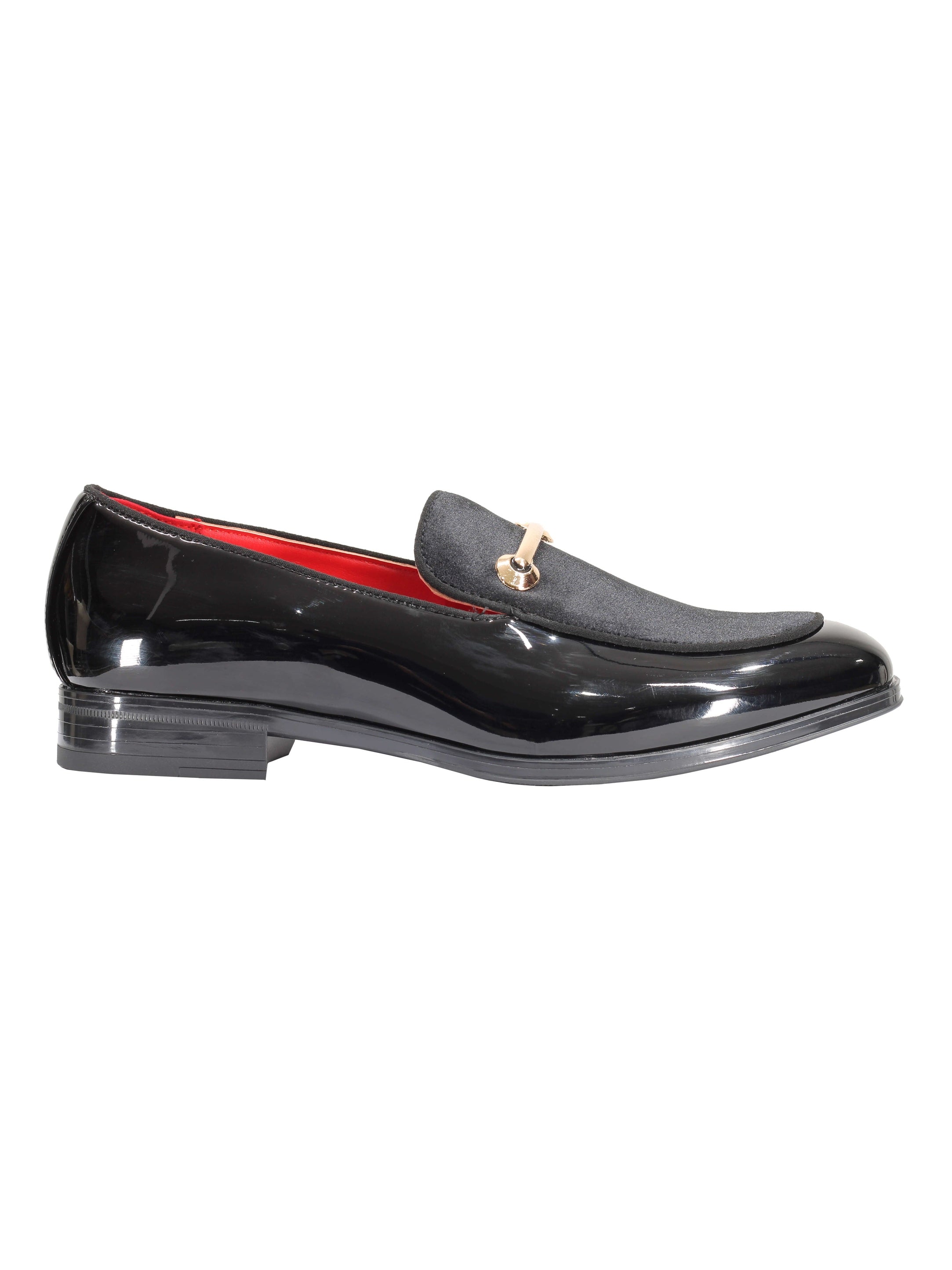 VELVET SHINY LOAFERS WITH BUCKLE