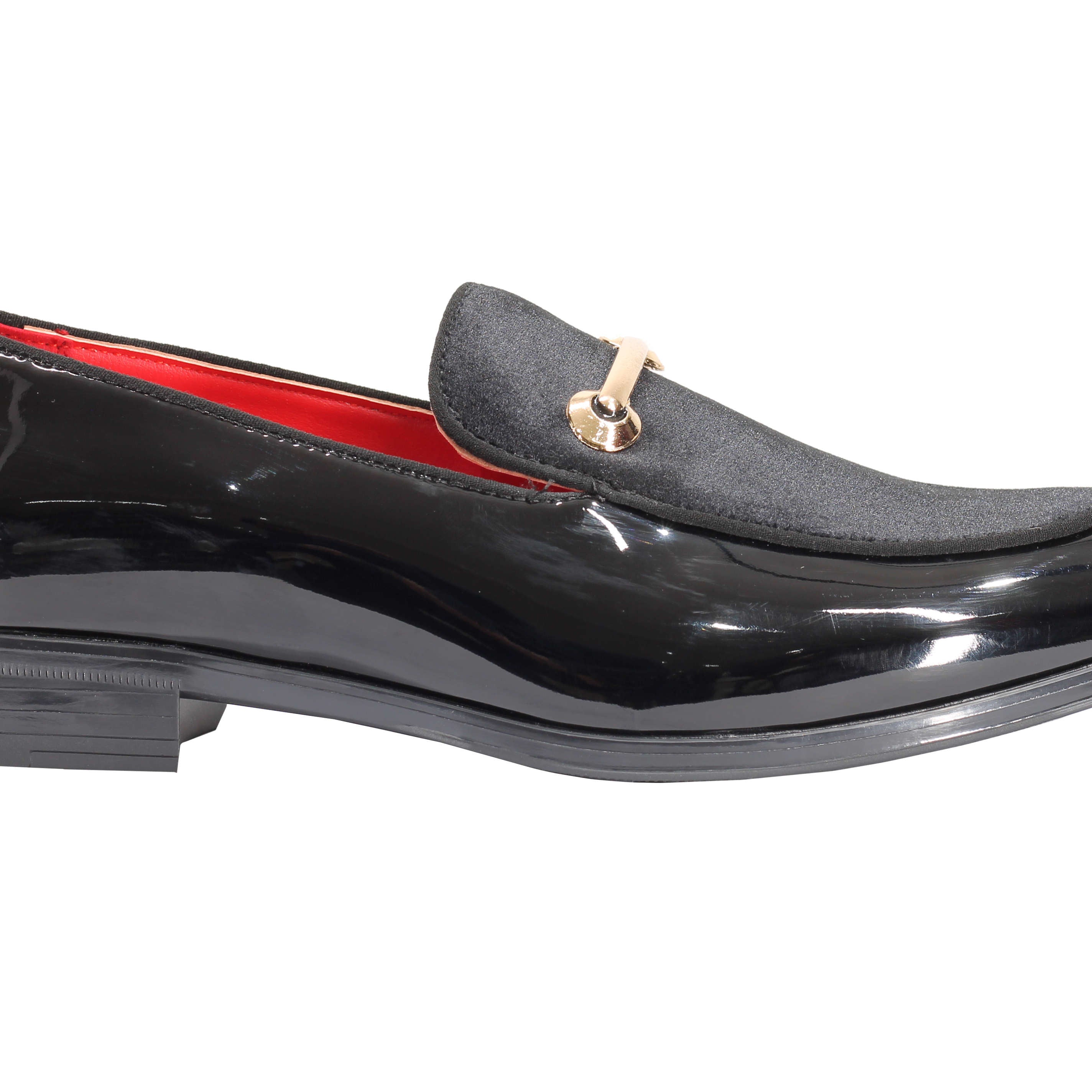 VELVET SHINY LOAFERS WITH BUCKLE