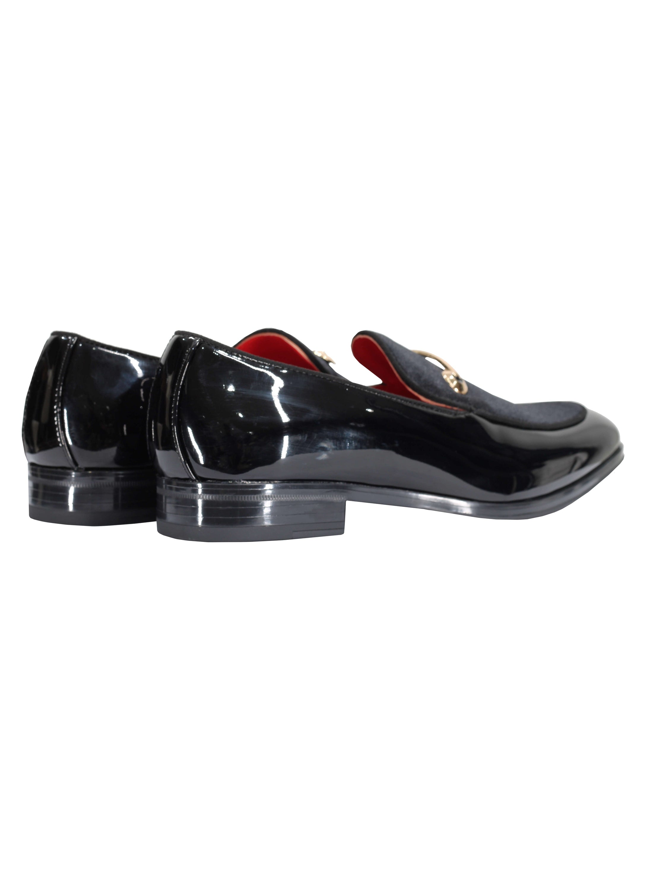 VELVET SHINY LOAFERS WITH BUCKLE