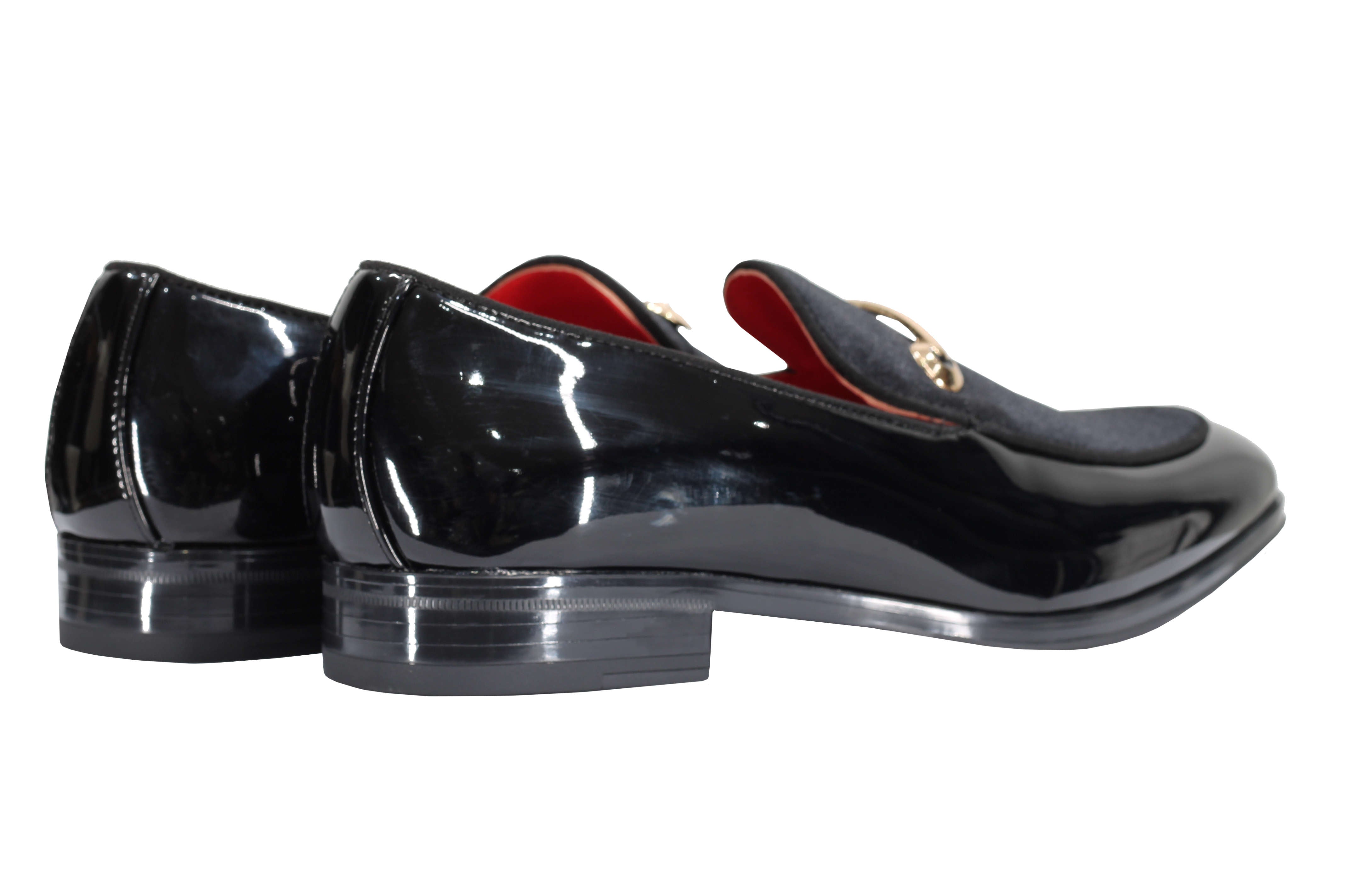 VELVET SHINY LOAFERS WITH BUCKLE