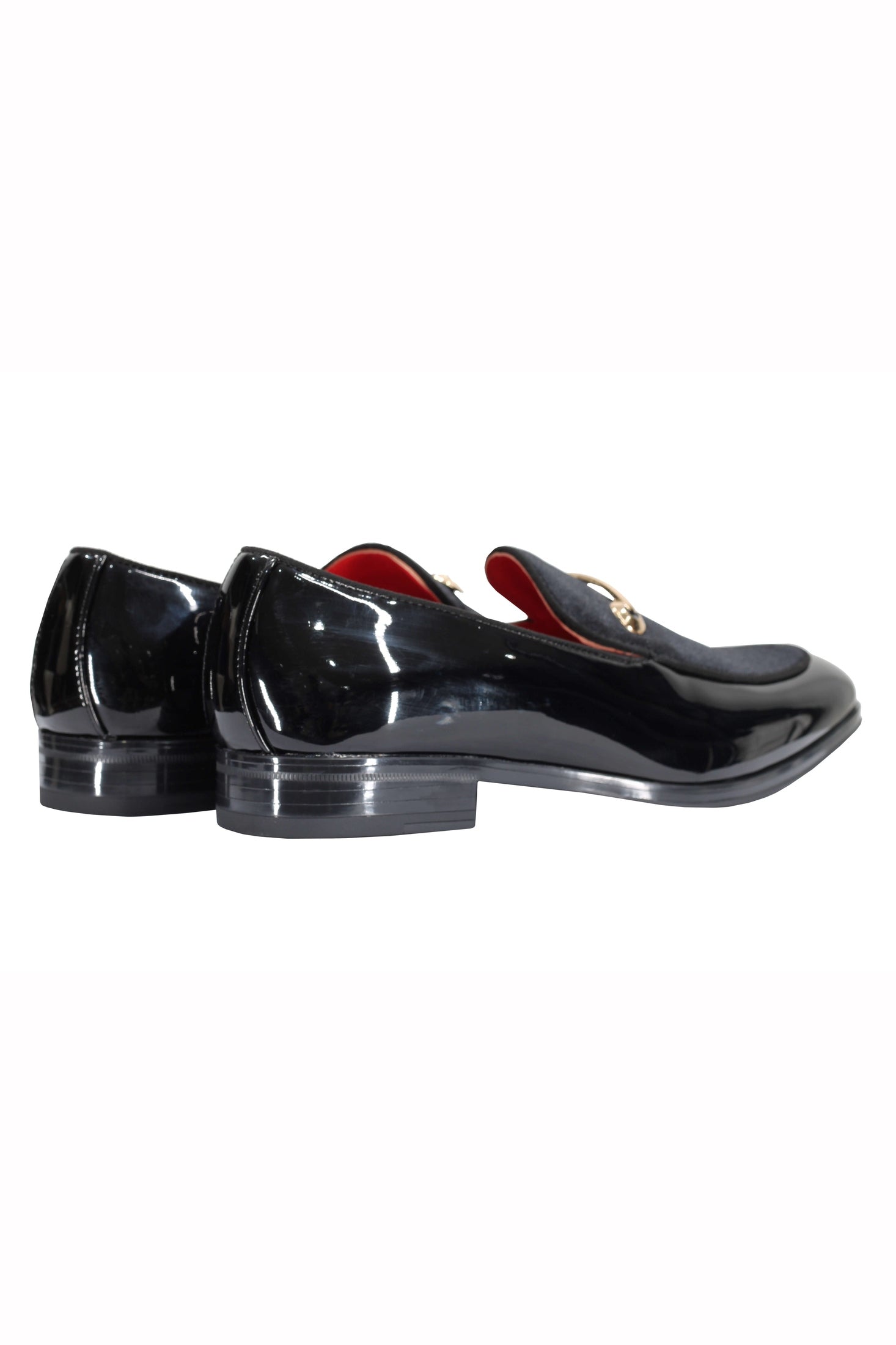 VELVET SHINY LOAFERS WITH BUCKLE