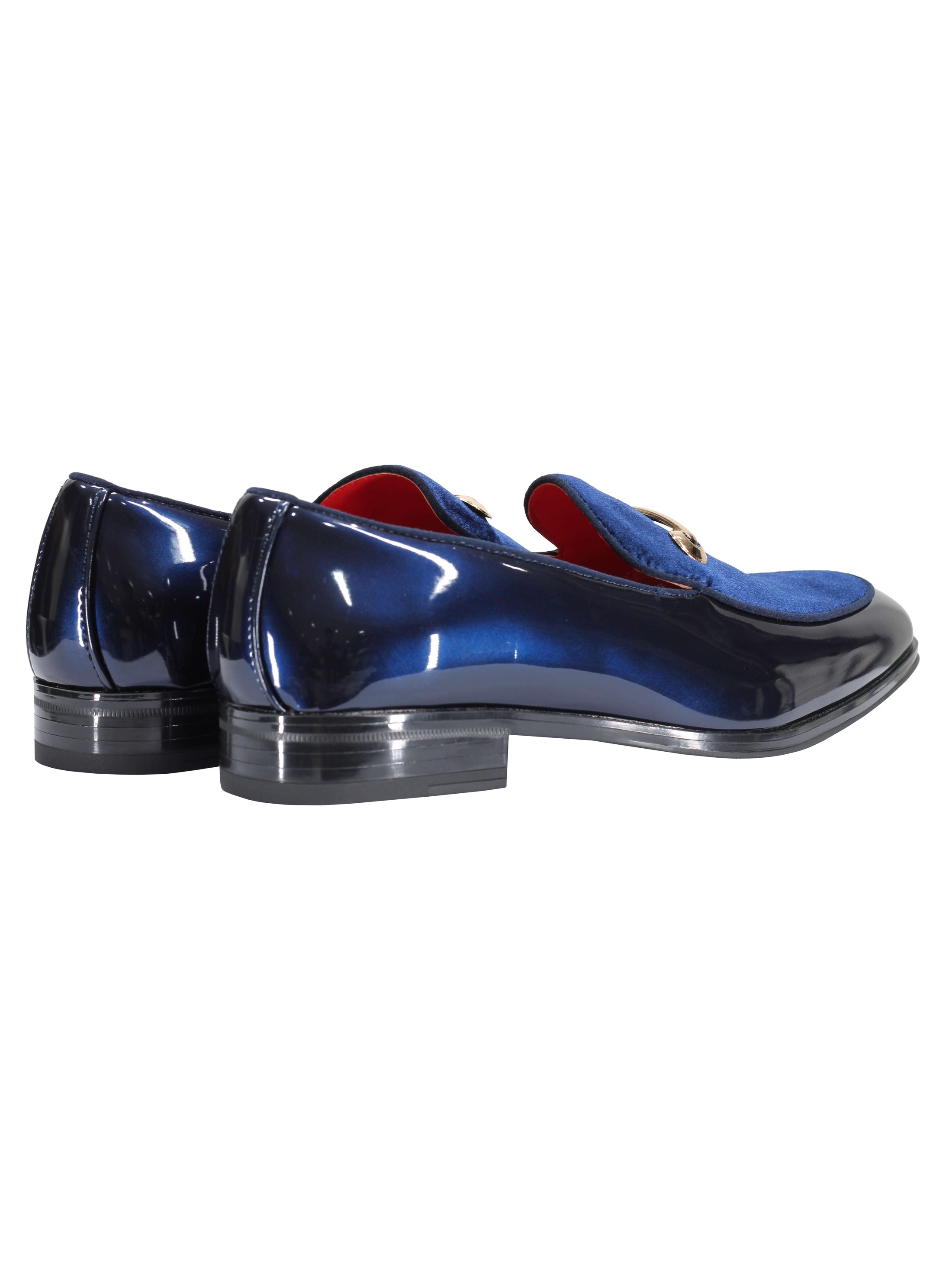 VELVET SHINY LOAFERS WITH BUCKLE
