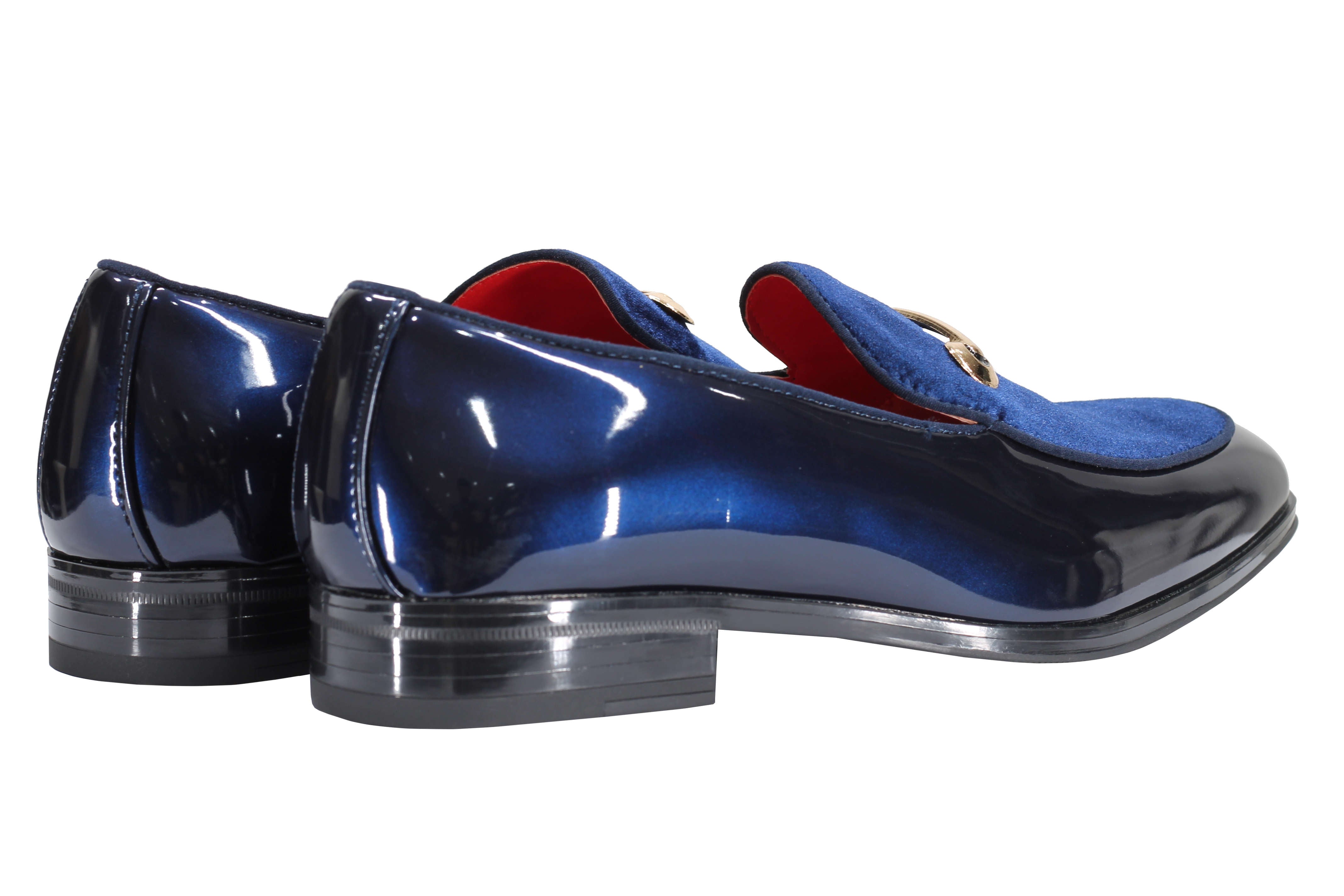 VELVET SHINY LOAFERS WITH BUCKLE